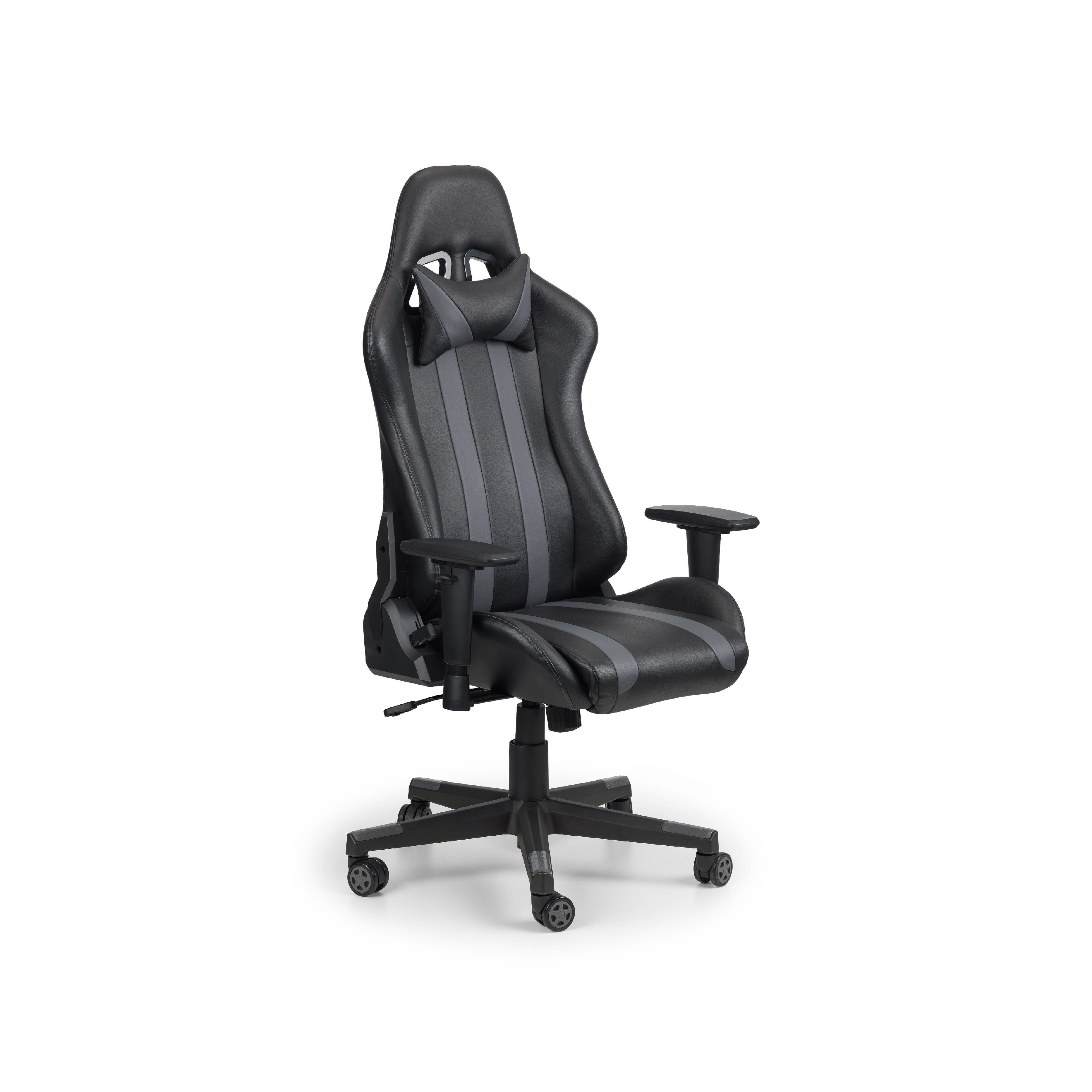 Meteor Gaming Chair Black and Grey Faux Leather MET101
