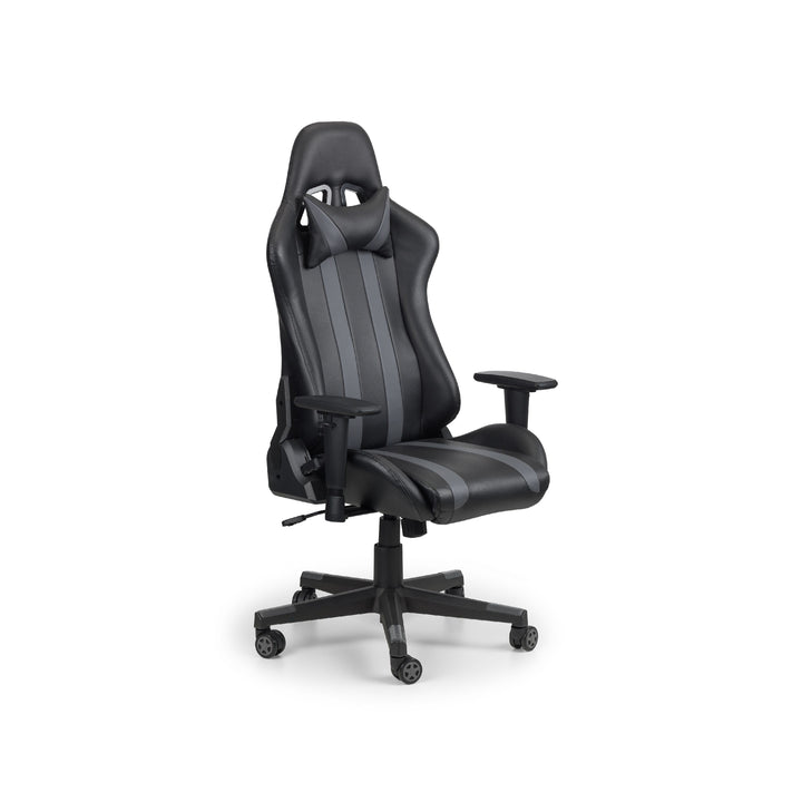 Meteor Gaming Chair Black and Grey Faux Leather MET101