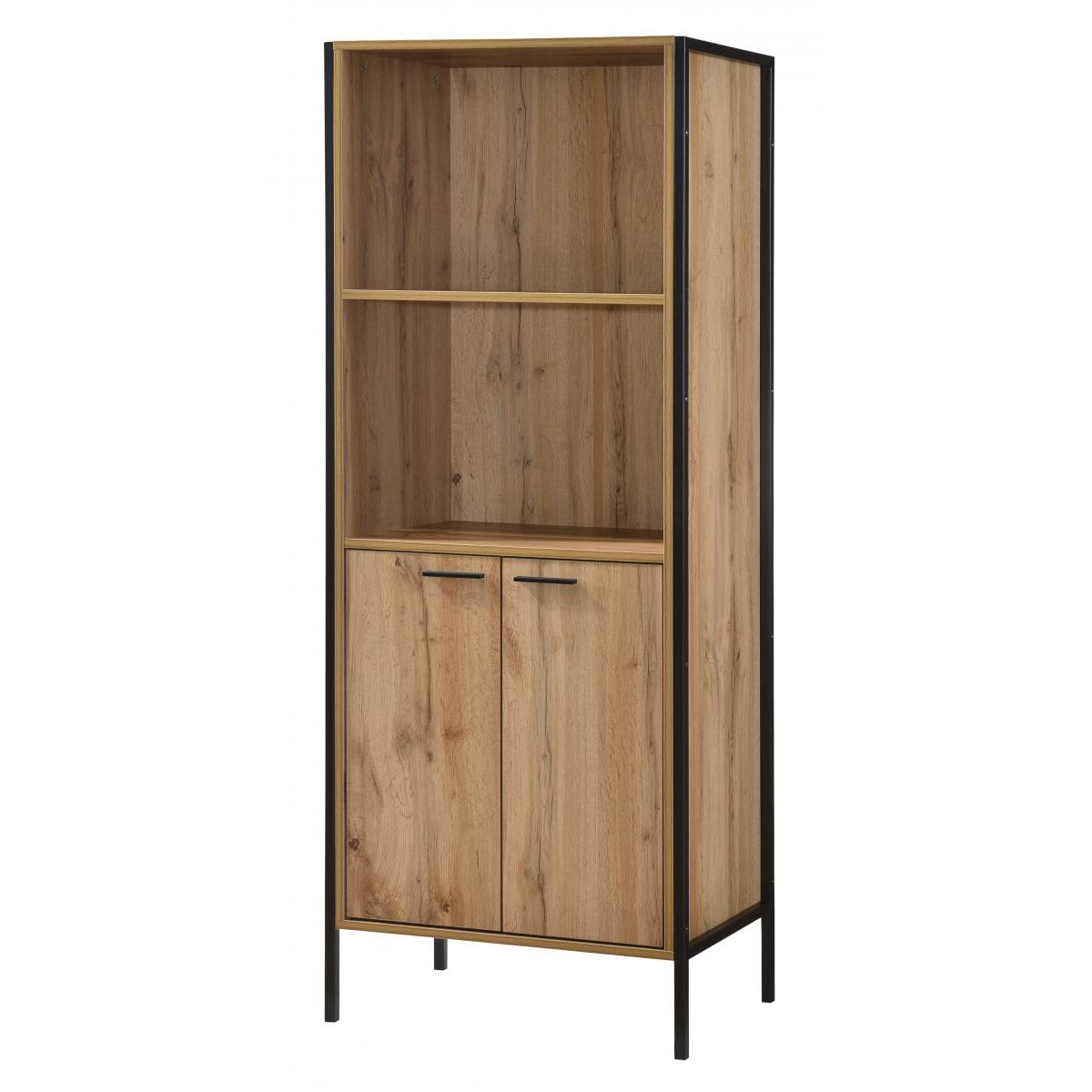 Michigan Bookcase 2 Doors Oak Effect Wood MICHBOOK