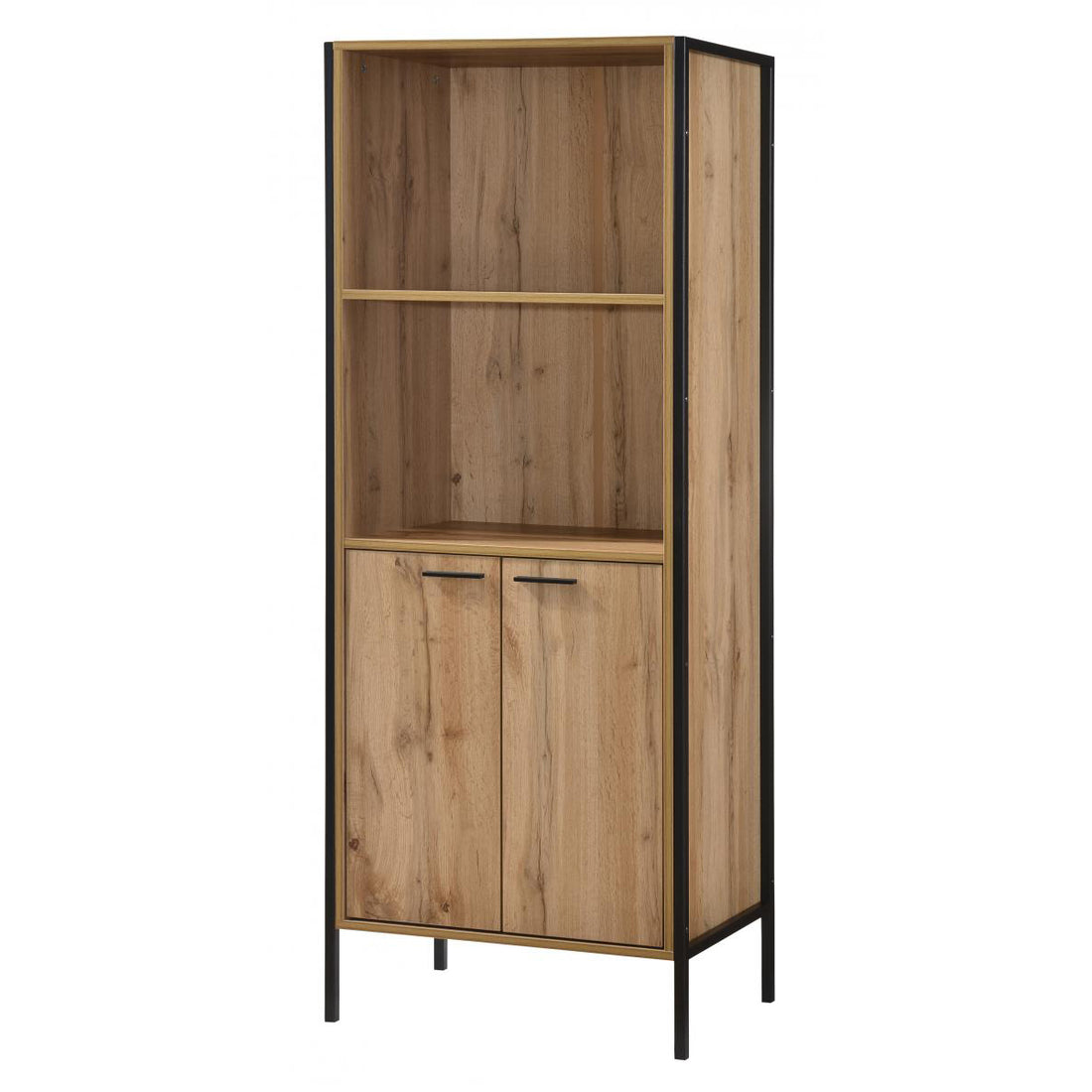 Michigan Bookcase 2 Doors Oak Effect Wood MICHBOOK