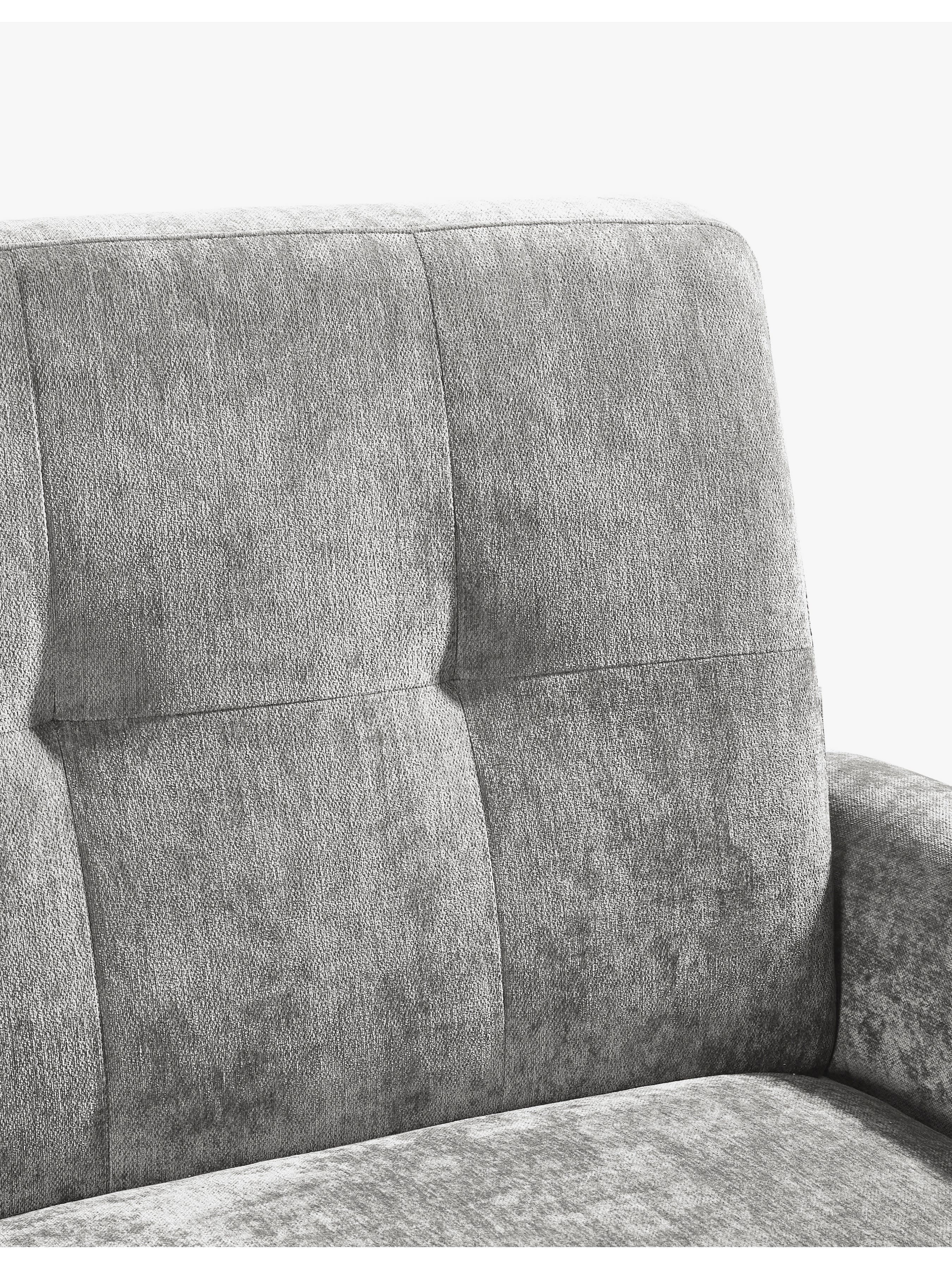 Close-up of Julian Bowen Monza Compact Retro Chair in dove grey chenille fabric, showing its textured upholstery and modern design.