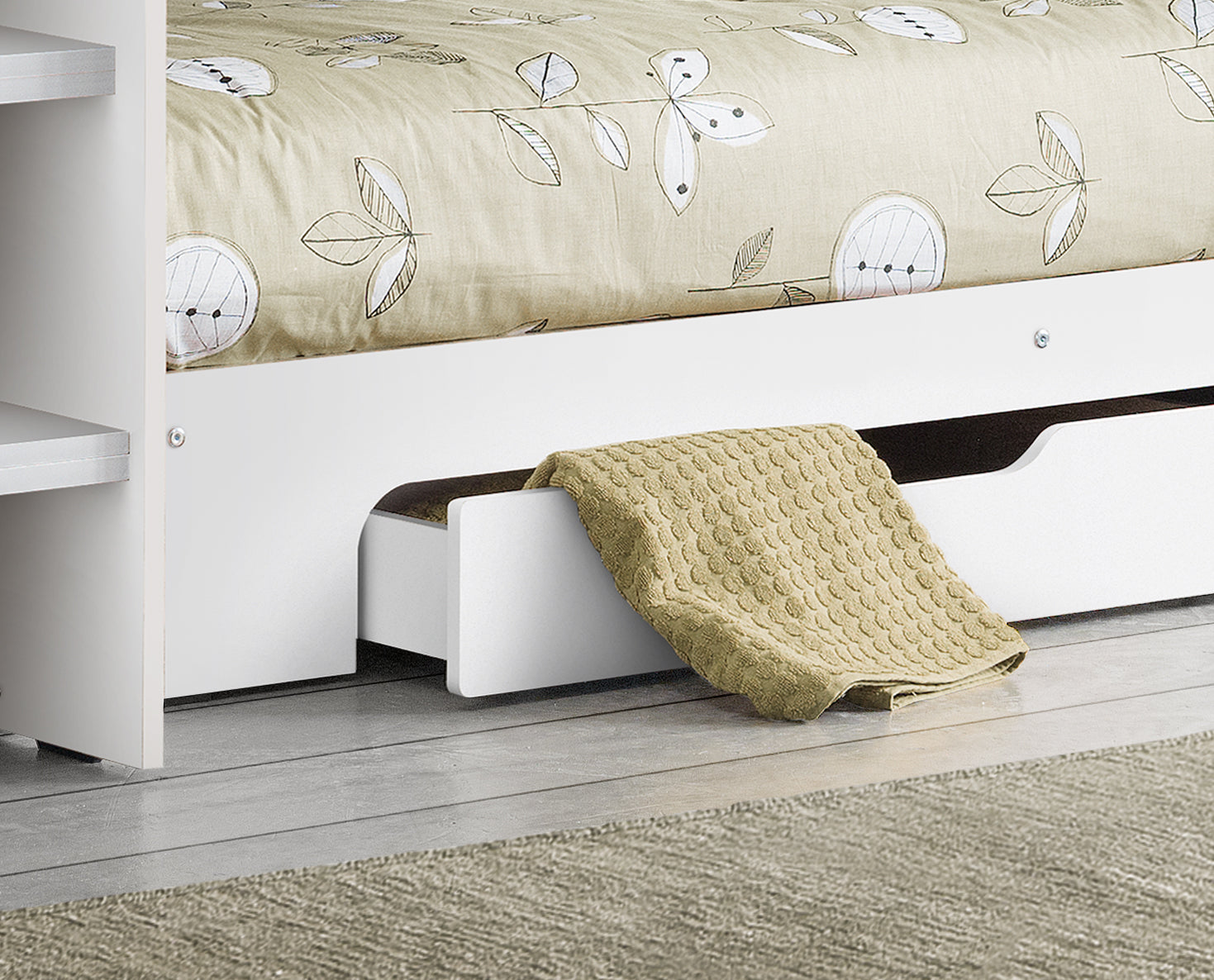 ORION PURE WHITE BUNKBED Chipboard ORI002 - Havenheim Furniture