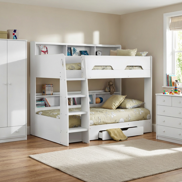 Orion Pure White Bunk Bed ORI002 - Havenheim Furniture