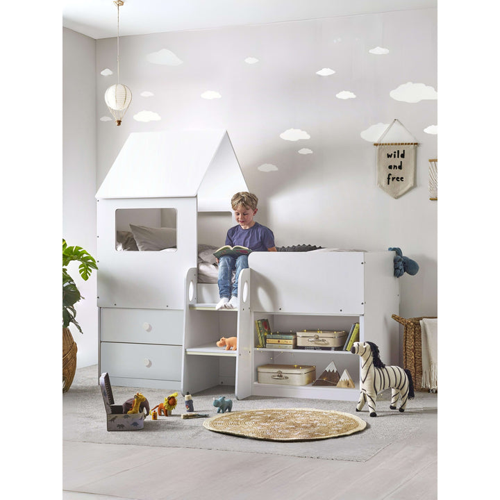 Orpheus Treehouse Midsleeper Cabin Bed Single 90cm - All White ORP001