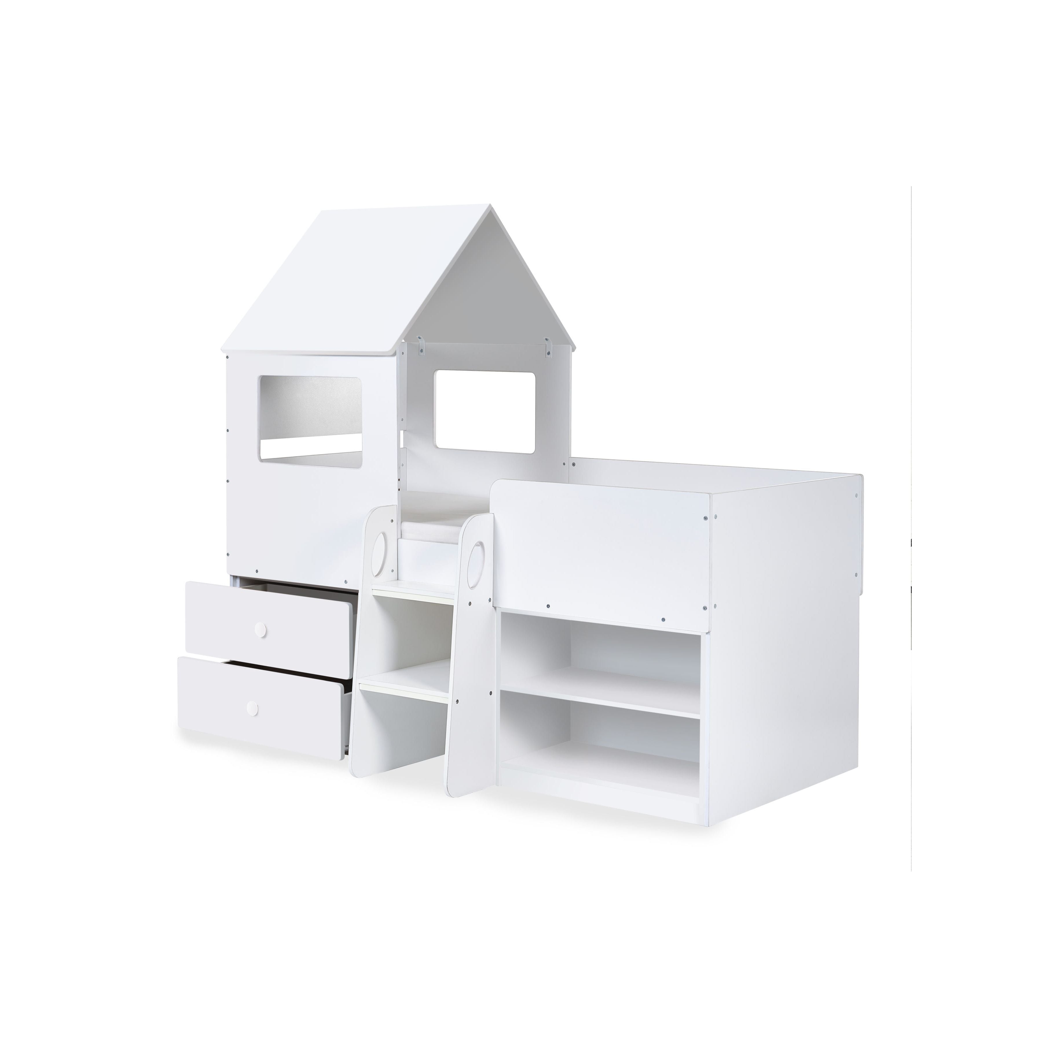 Orpheus Treehouse Midsleeper Cabin Bed Single 90cm - All White ORP001