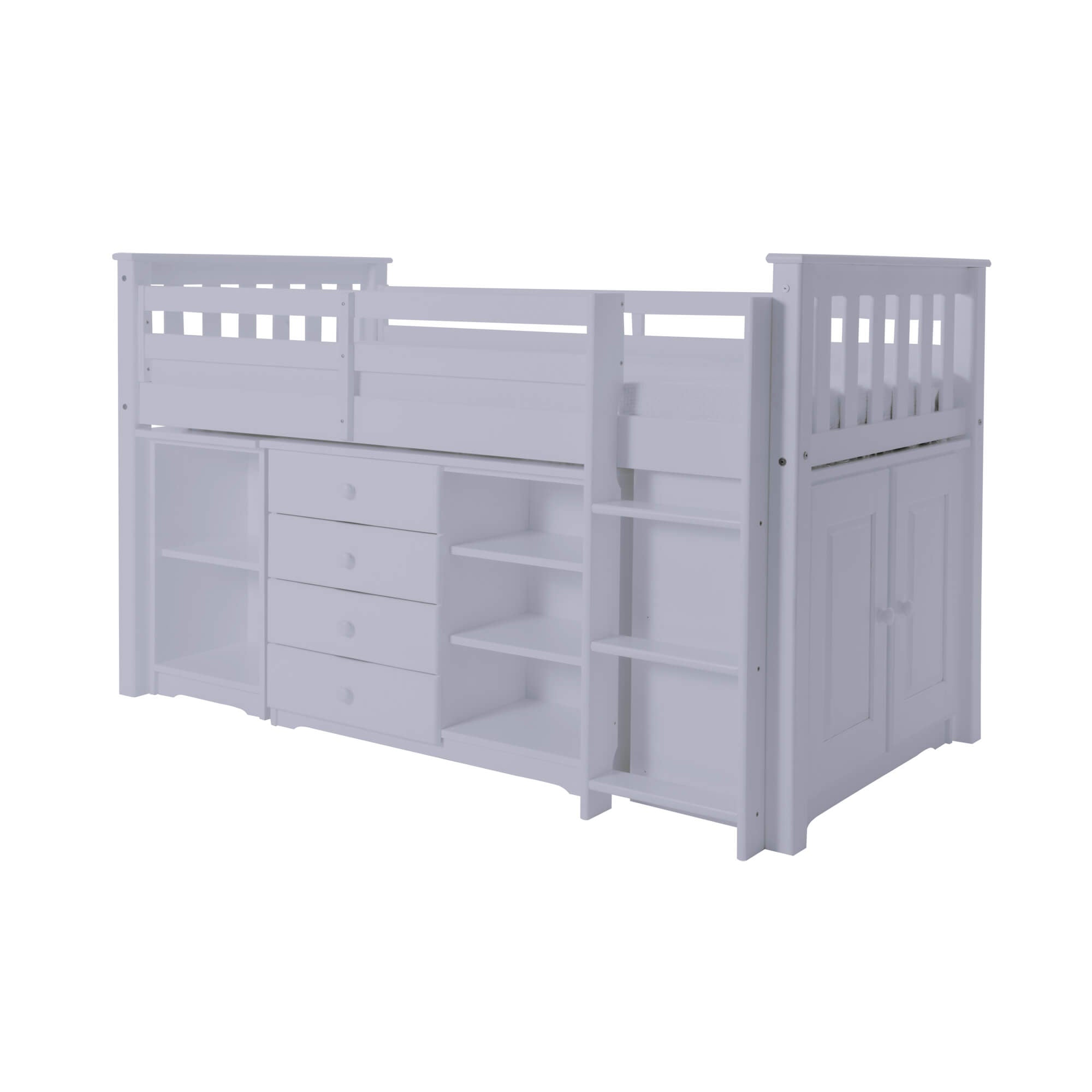 Porto Midi Sleeper with Desk, Chest & Bookcase Grey PORTMIDIGRE