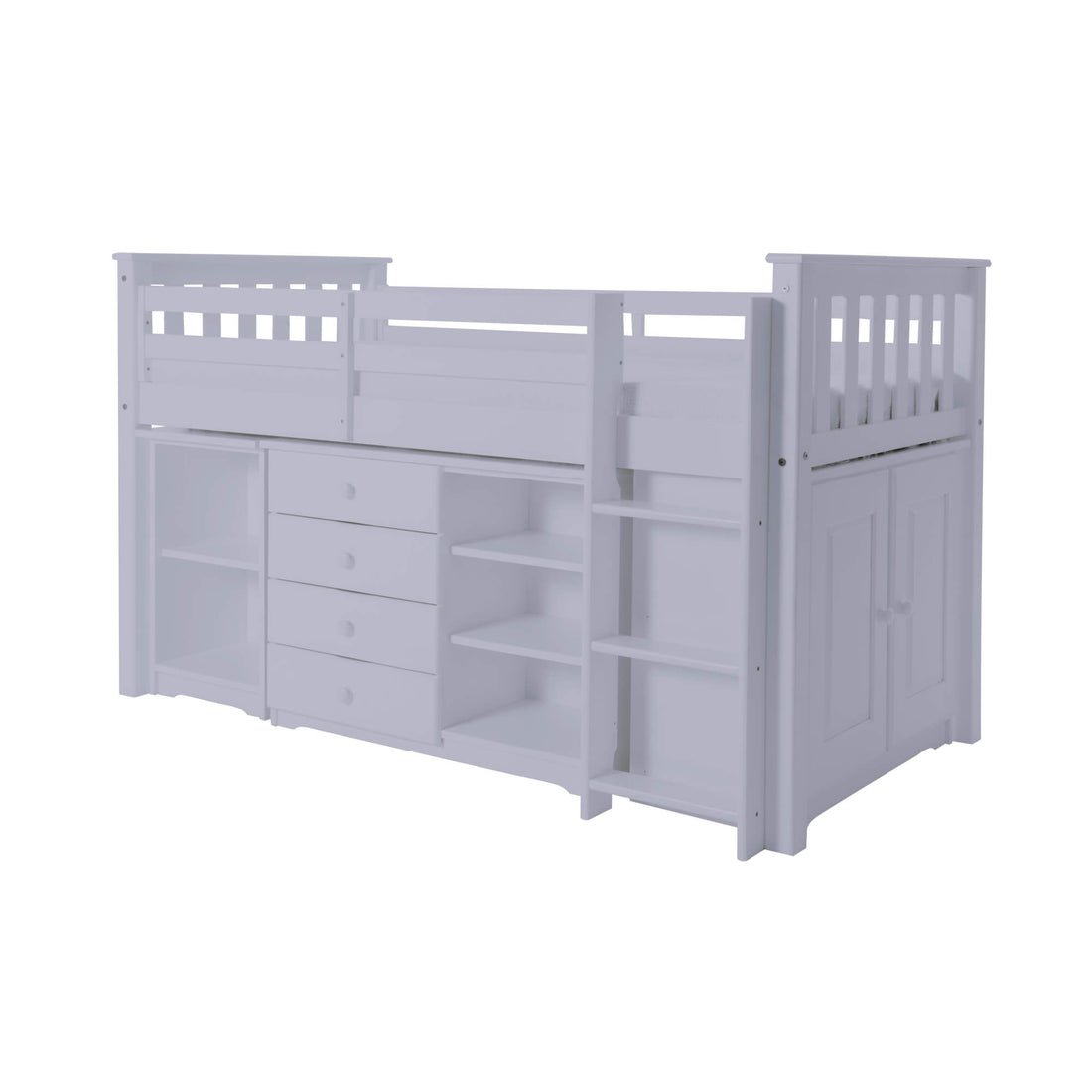 Porto Midi Sleeper with Desk, Chest & Bookcase Grey PORTMIDIGRE