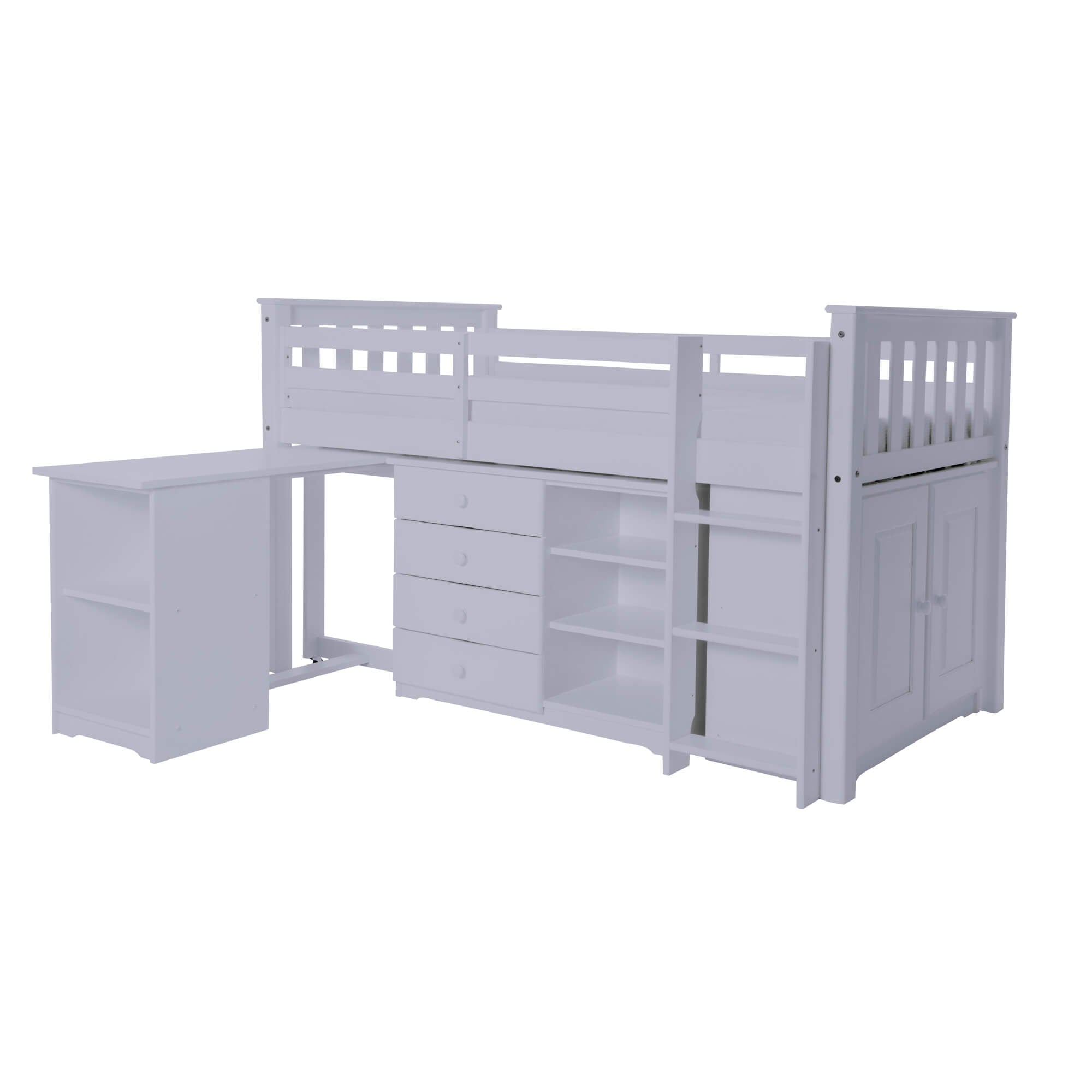 Porto Midi Sleeper with Desk, Chest & Bookcase Grey - Havenheim Furniture