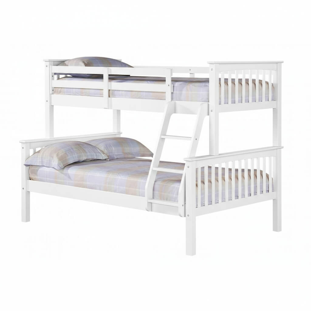Porto Triple Bunk Bed White with Double Base