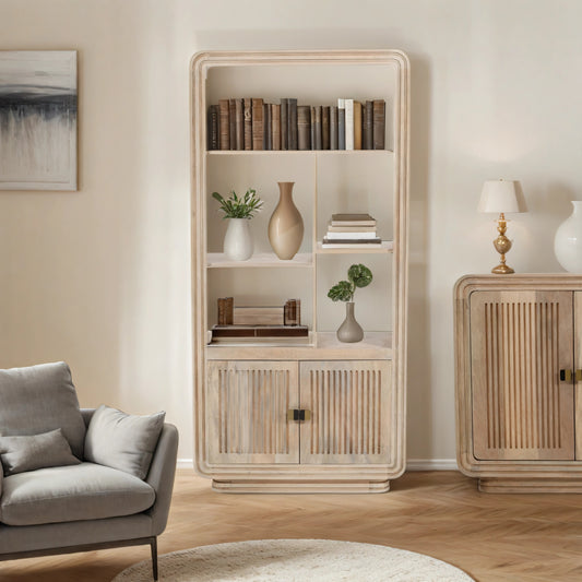 Hudson Carved Mango Wood Bookcase RG04