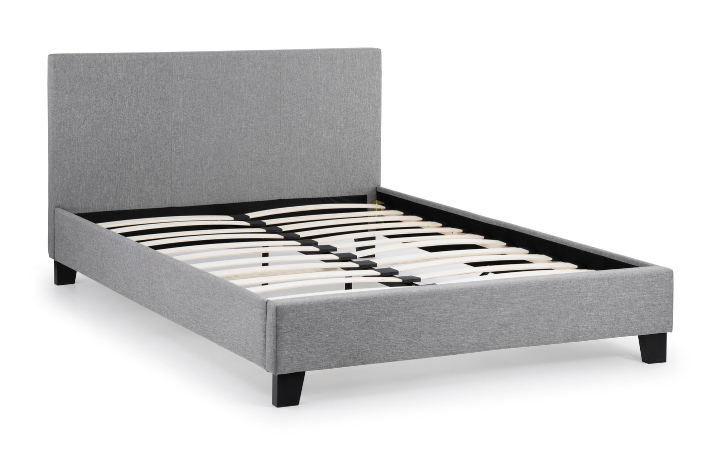 RIALTO LIGHT GREY LINEN BED 135CM Hardwood Frame With Foam RIA102