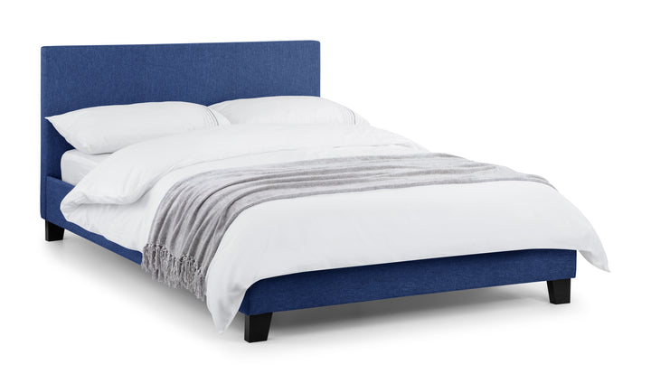 Rialto Dark Blue Linen Bed 150cm King RIA113 - Havenheim Furniture