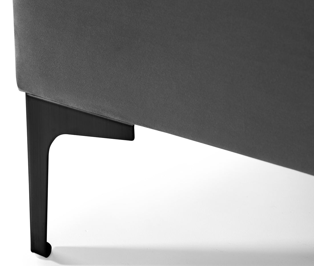 Sanderson Diamond Quilted Velvet Bed 150cm King - Grey SAN105 - Havenheim Furniture