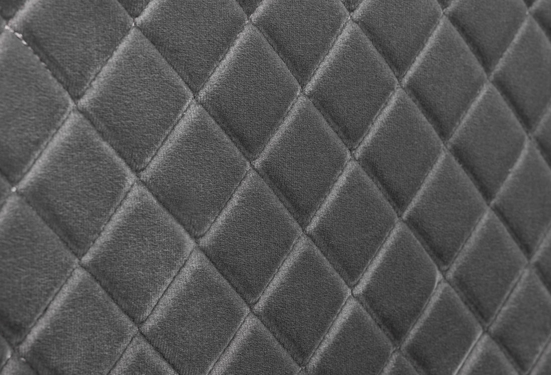 Sanderson Diamond Quilted Velvet Bed 150cm King - Grey SAN105 - Havenheim Furniture