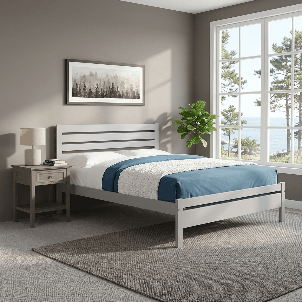 The Serene Collection One Drawer Side Table Grey 23894 - Havenheim Furniture