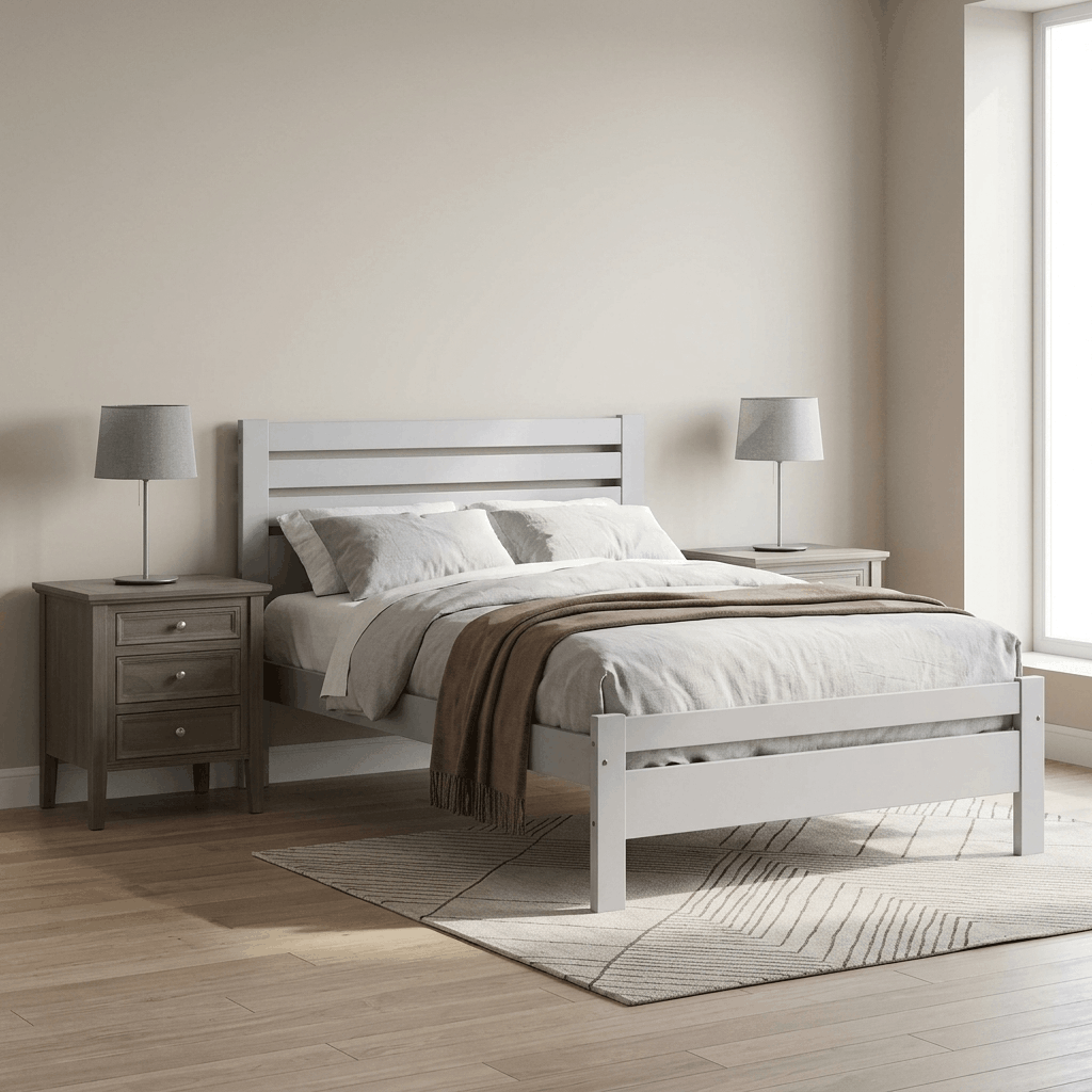 The Serene Collection Three Drawer Bedside Table Grey 23895 - Havenheim Furniture