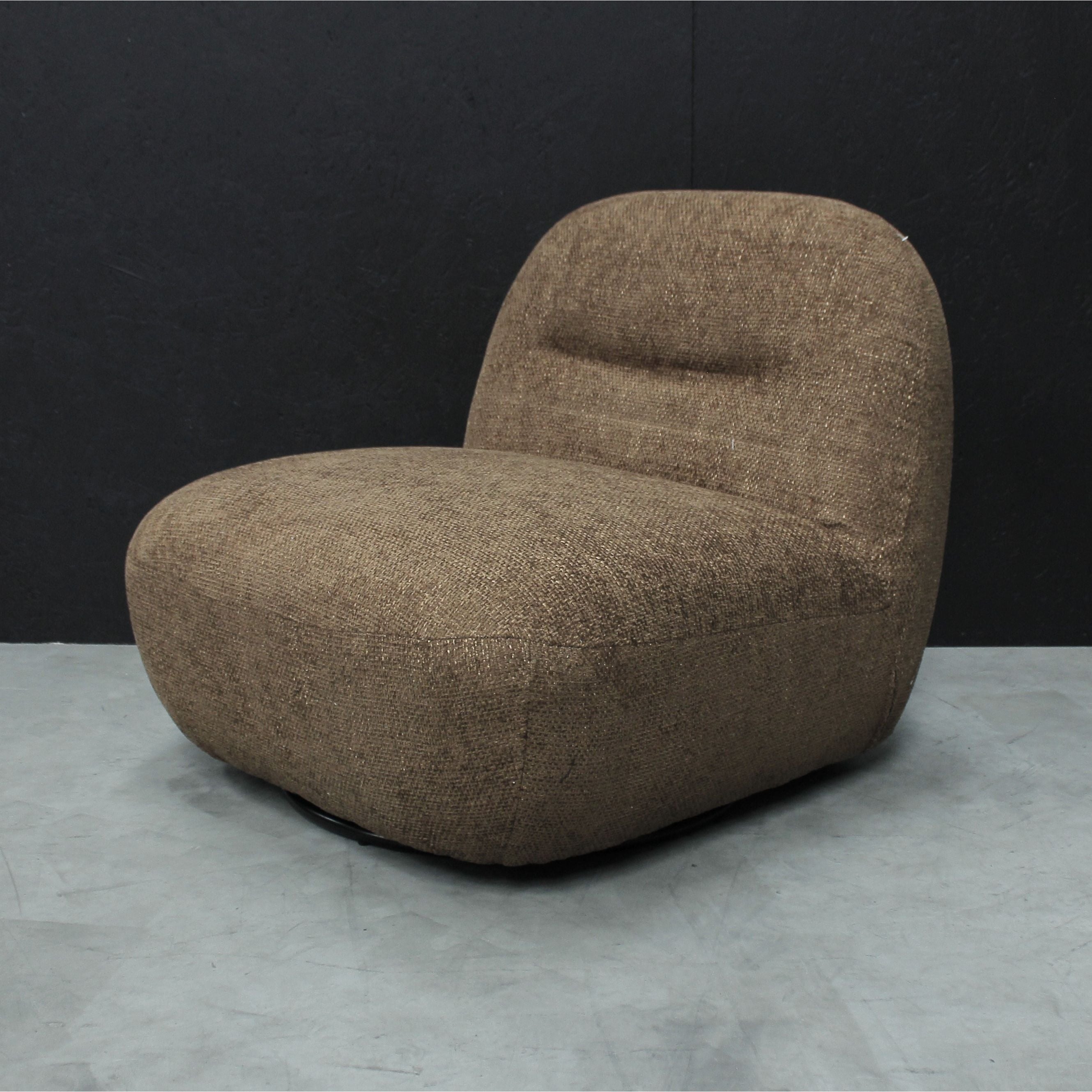 Sienna Oversized Swivel Chair in Boucle Amber * - Havenheim Furniture