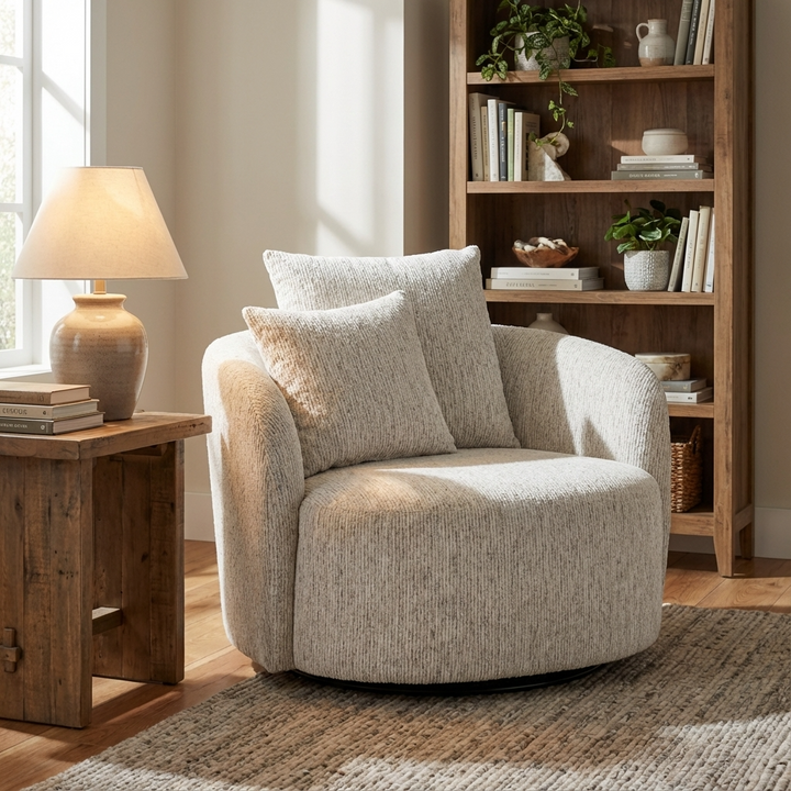 Sorelle Swivel Chair White 24369 - Havenheim Furniture