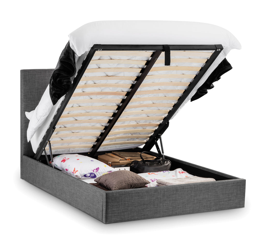 Sorrento Lift-Up Storage Bed 150cm King Slate Grey SOR202 - Havenheim Furniture