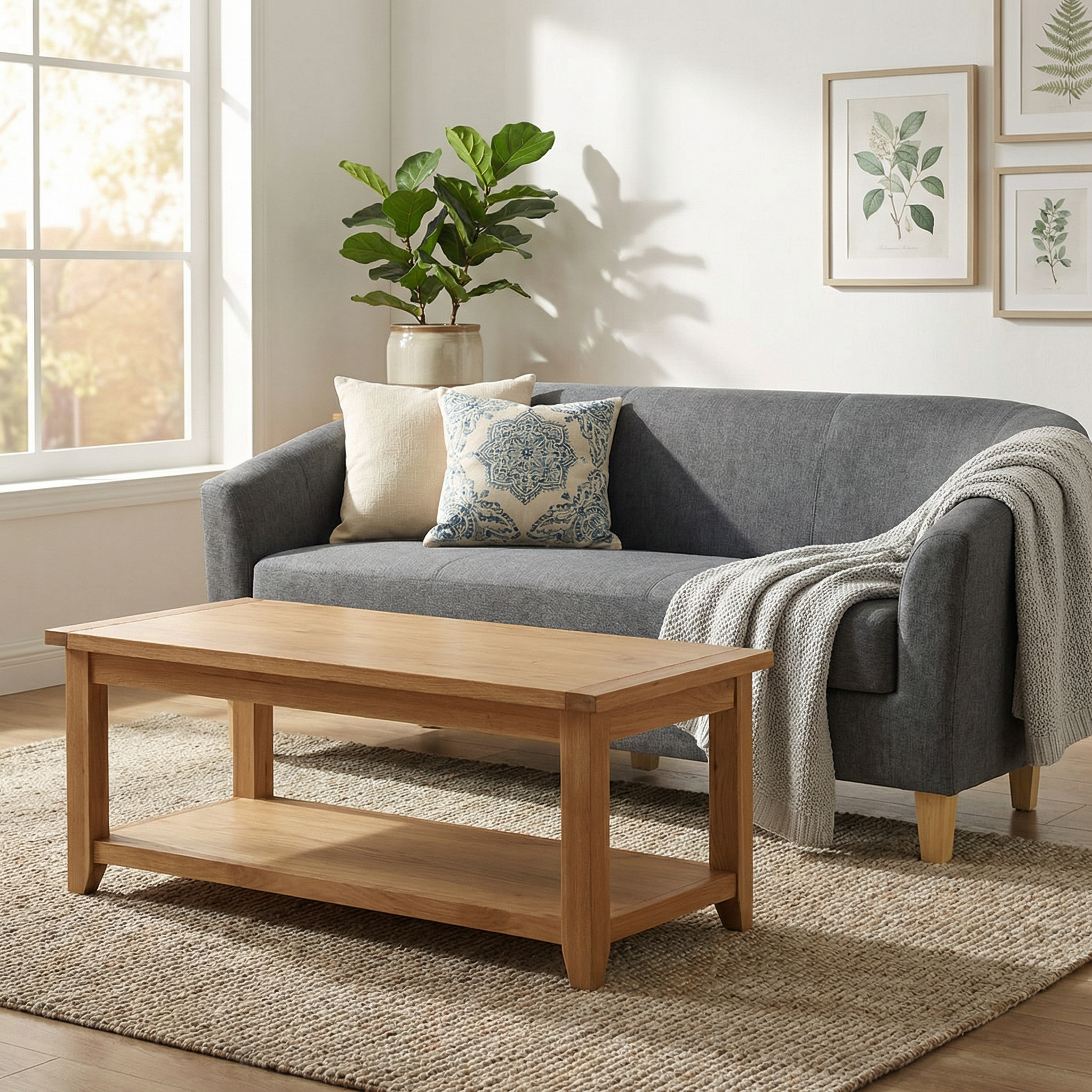 Stirling Coffee Table Solid Oak & Oak Veneer STIRCOFF - Havenheim Furniture