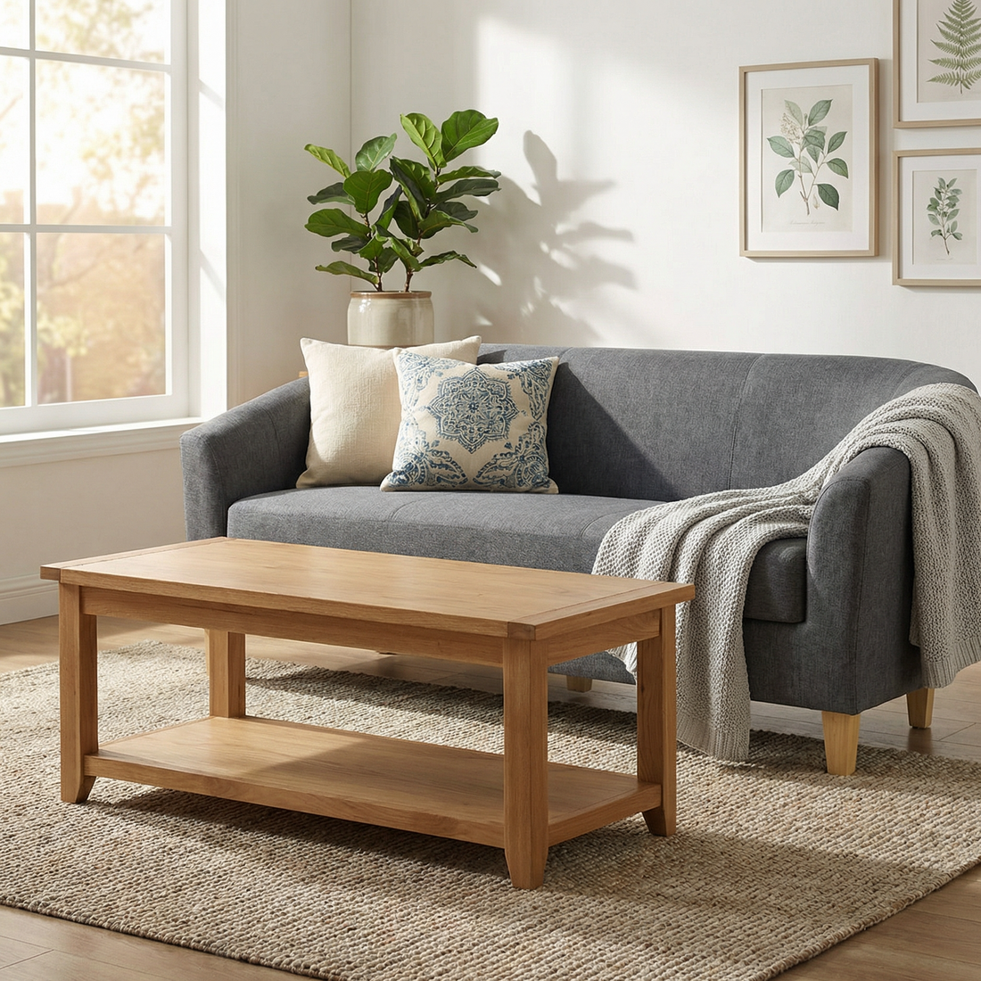 Stirling Coffee Table Solid Oak & Oak Veneer STIRCOFF - Havenheim Furniture