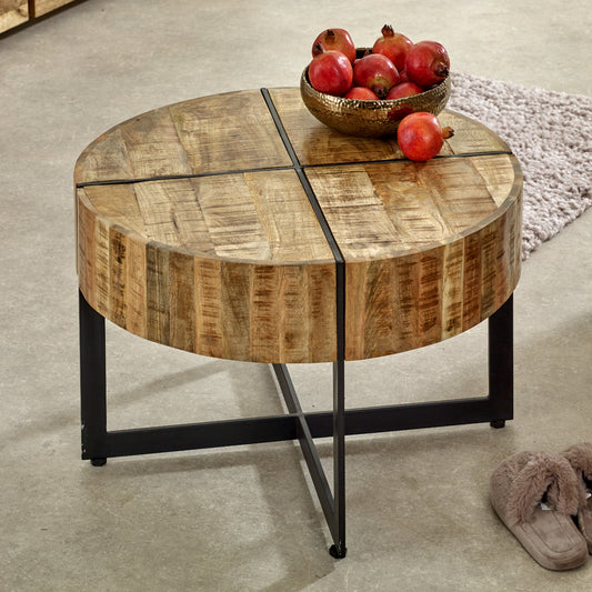 Surrey Solid Wood Coffee Table With Metal Legs MD10 - Havenheim Furniture