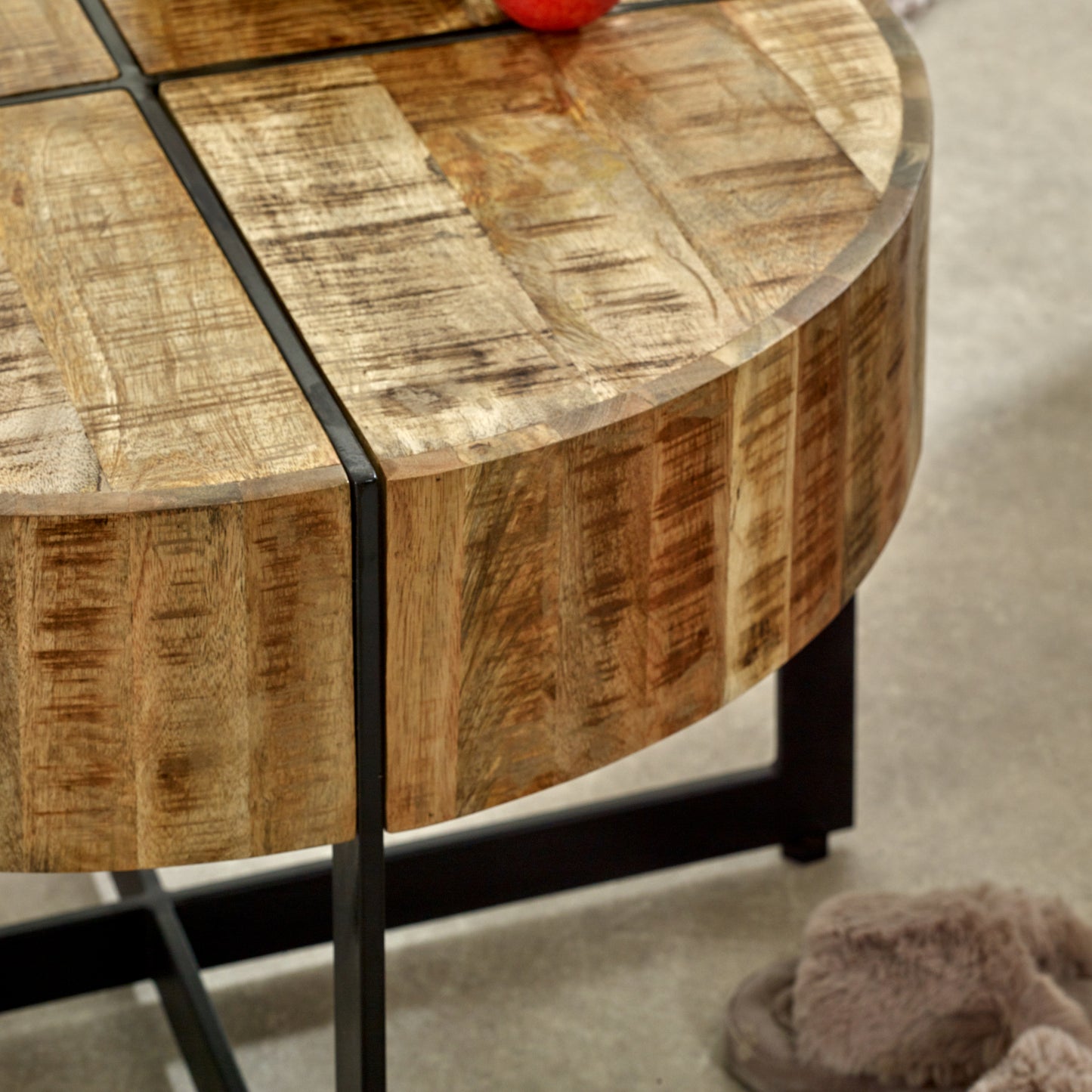 Surrey Solid Wood Coffee Table With Metal Legs MD10 - Havenheim Furniture