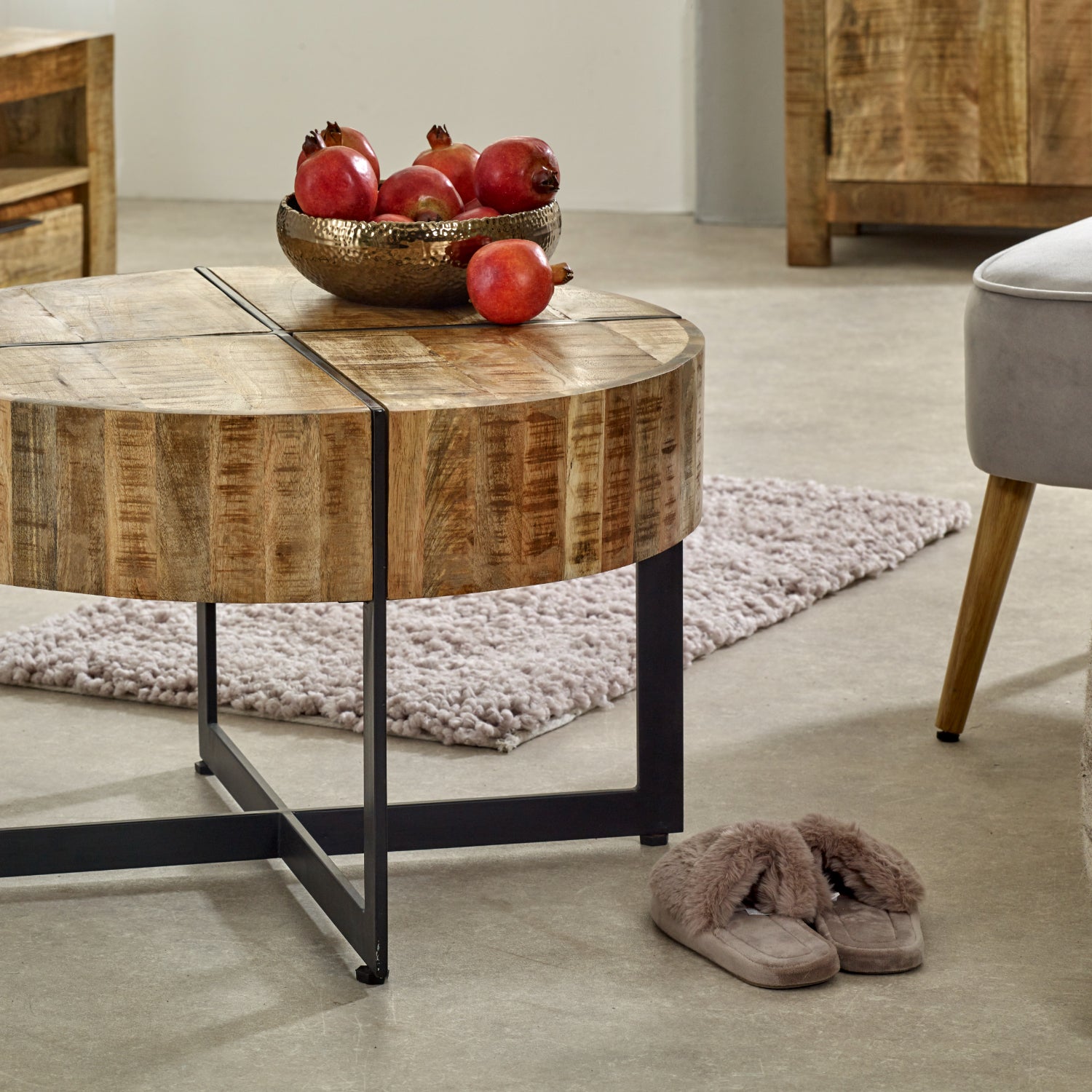 Surrey Solid Wood Coffee Table With Metal Legs MD10 - Havenheim Furniture