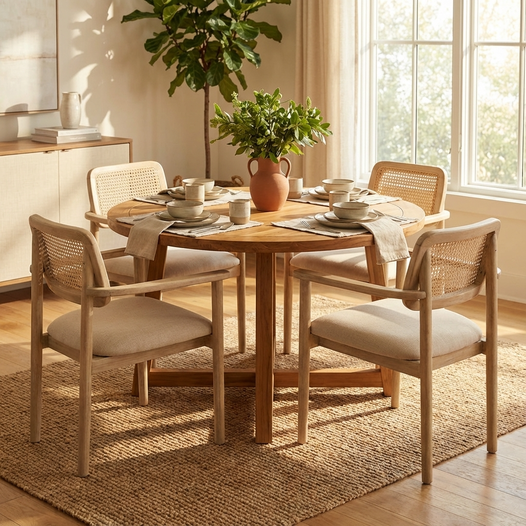 Suzie Dining Chair Teak and Rattan TH05