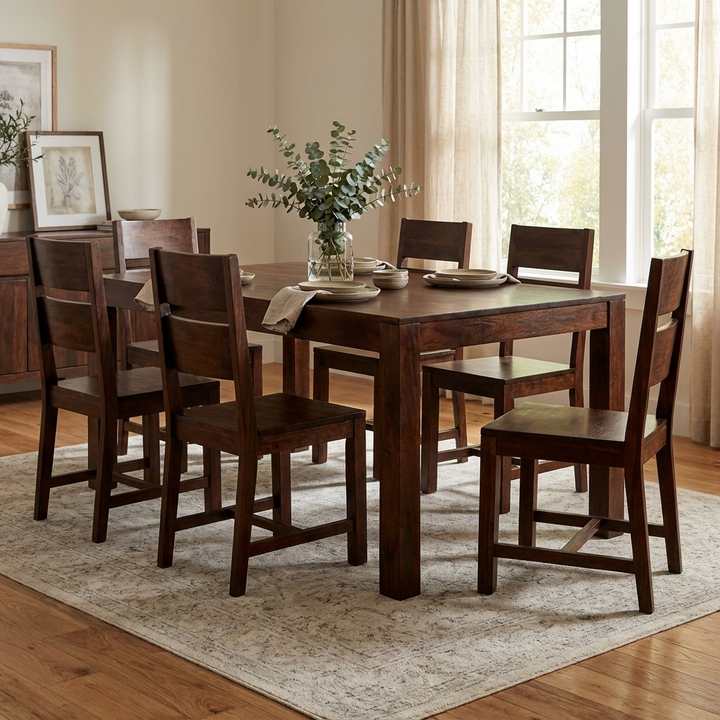 Toko Dark Mango Large Dining Table 6ft (180cm) - Walnut Stain ML16 - Havenheim Furniture