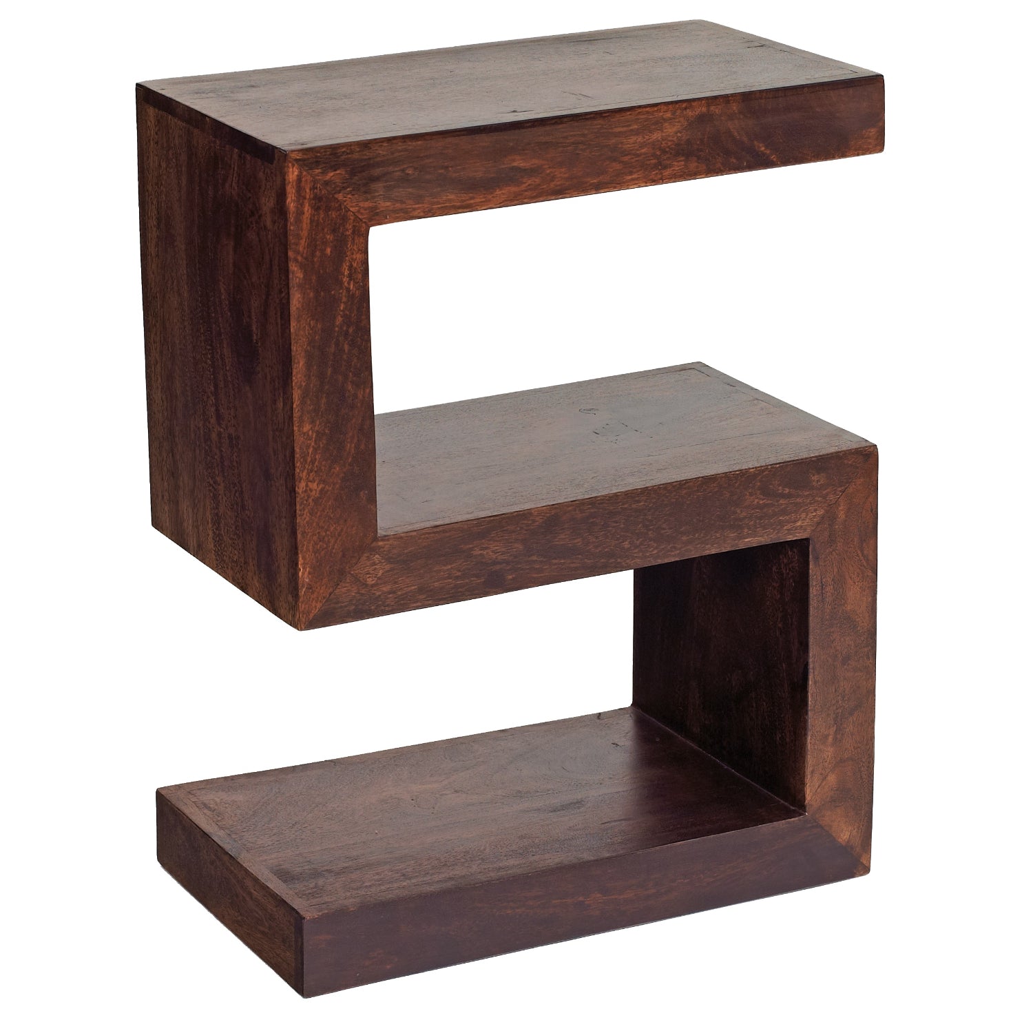 Toko Dark Mango S Shaped Display Unit - Walnut Stain ML02 - Havenheim Furniture