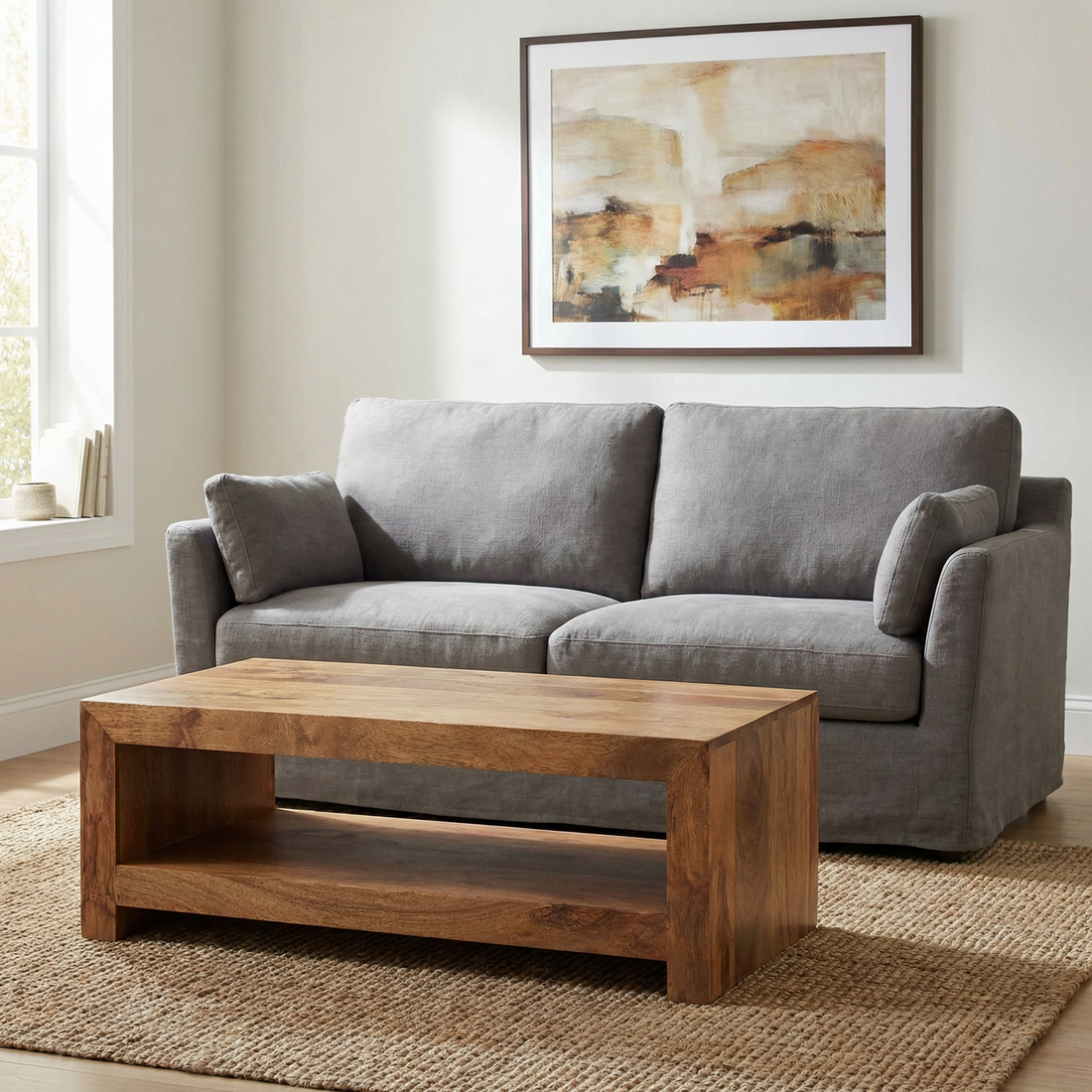 Family Reading Set 1 - Toko Light - Large Open Bookcase, Large Coffee Table & Nest of 3 Tables FRS1