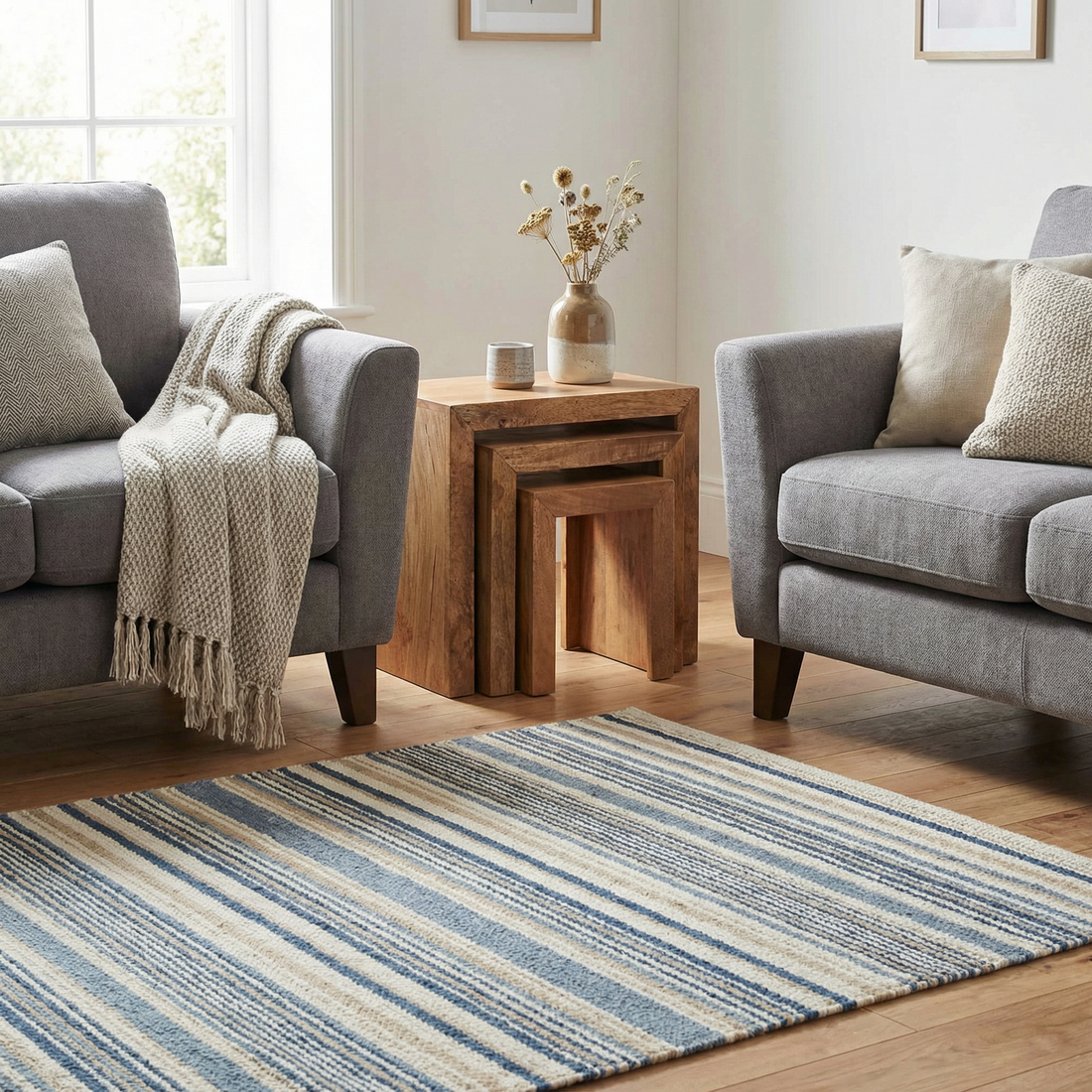 Family Reading Set 1 - Toko Light - Large Open Bookcase, Large Coffee Table & Nest of 3 Tables FRS1