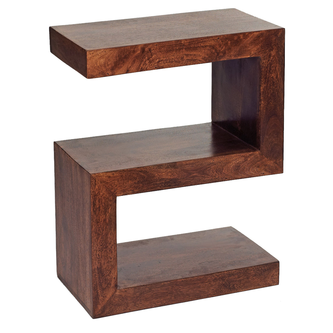 Toko Dark Mango S Shaped Display Unit - Walnut Stain ML02 - Havenheim Furniture