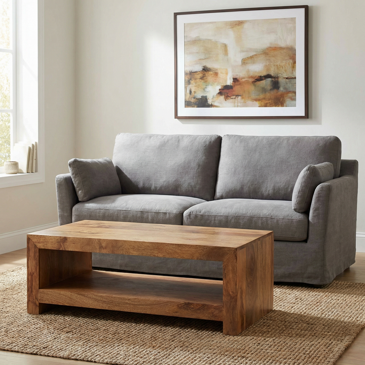 Toko Light Solid Mango Wood Large Coffee Table LM13 - Havenheim Furniture