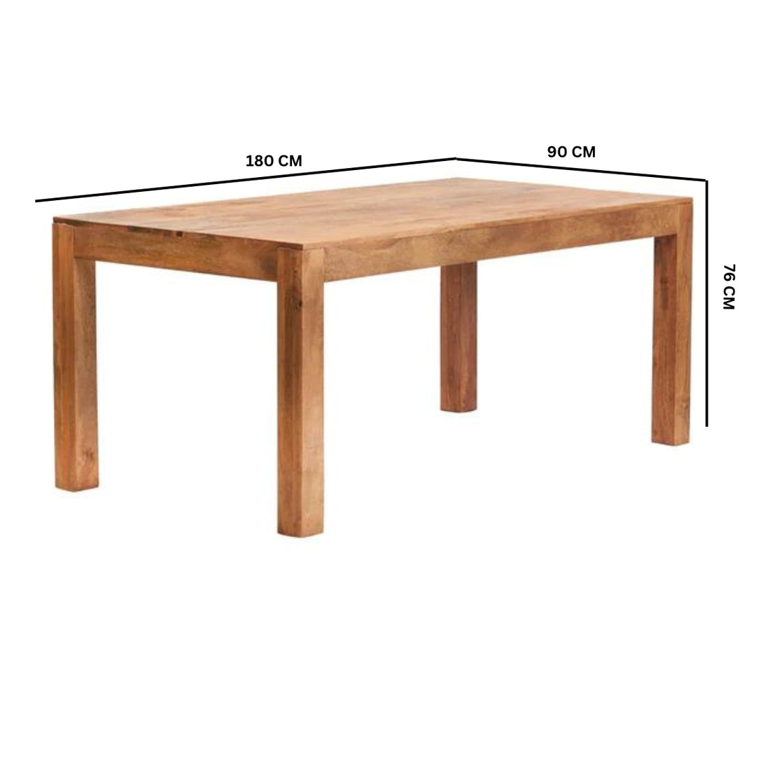 Toko Light Mango Wood Large Rectangular Dining Table 6ft (180cm) LM16