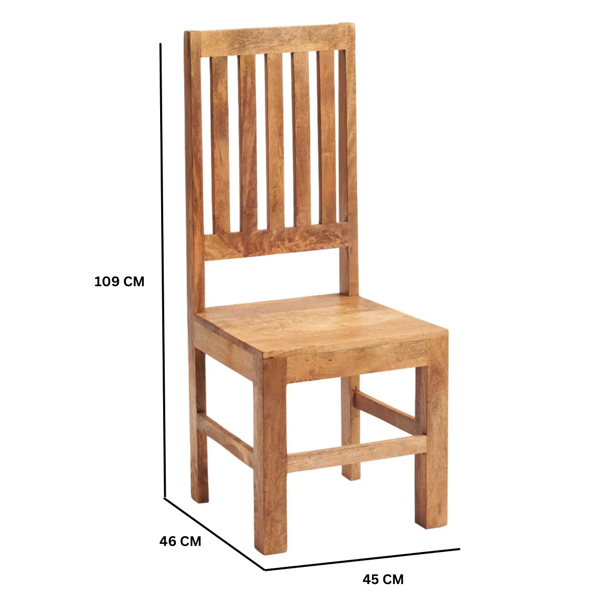 Toko Light Mango Slat Back Chair (Sold in Pairs) LM19