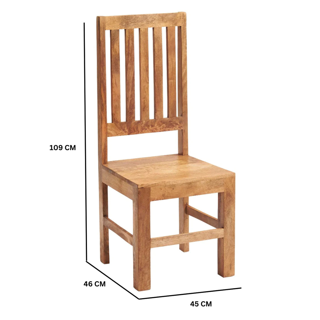 Toko Light Mango Slat Back Chair (Sold in Pairs) LM19