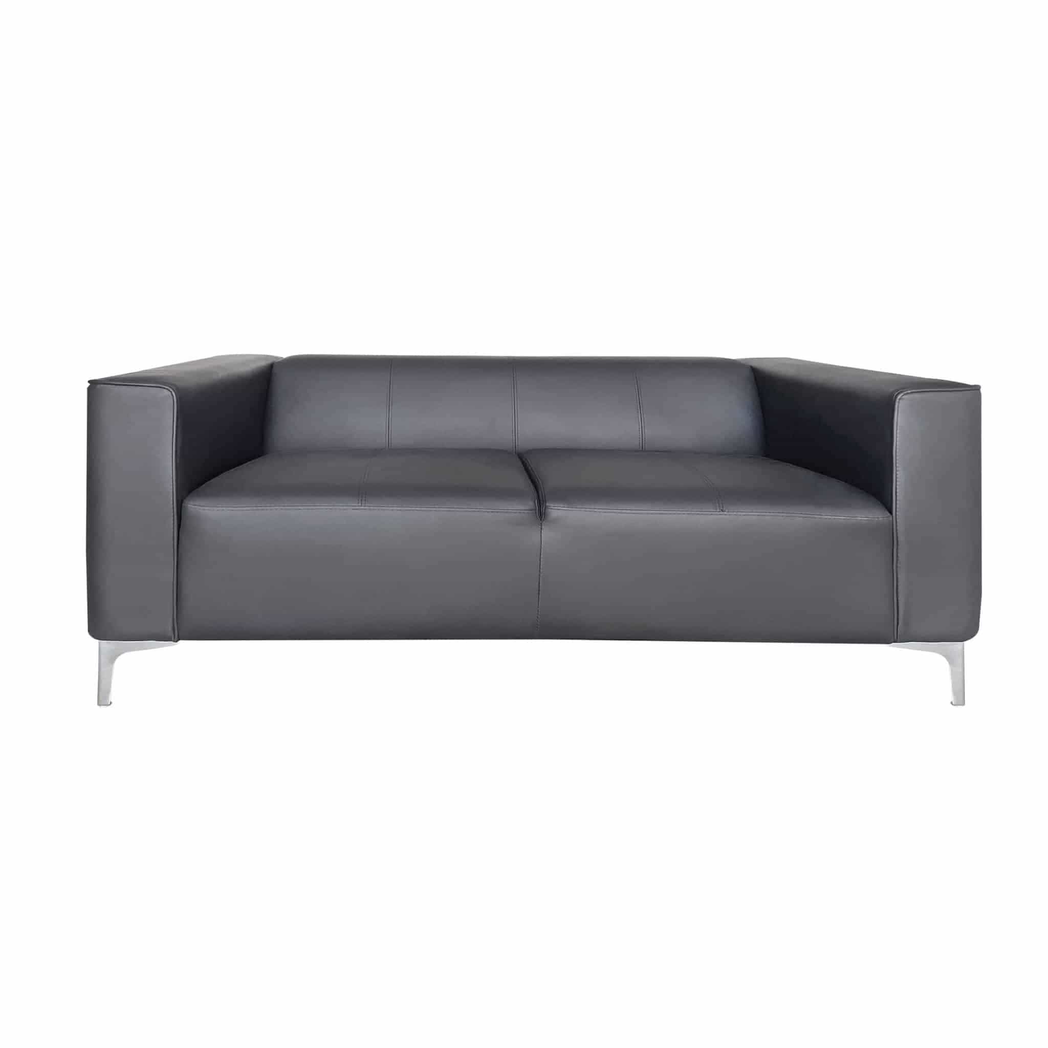 Heartlands Furniture Toscana 2 seater sofa in grey PU faux leather, front view
