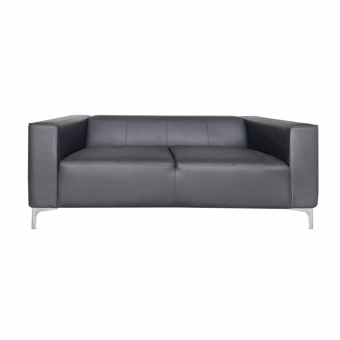 Heartlands Furniture Toscana 2 seater sofa in grey PU faux leather, front view