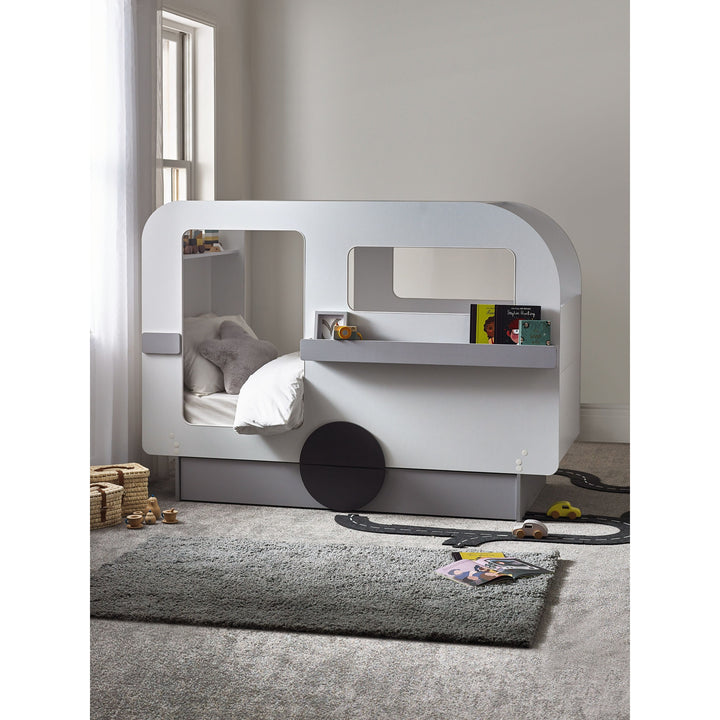 Tourer Caravan Bed Single 90cm - Vapor Grey and White TOU001
