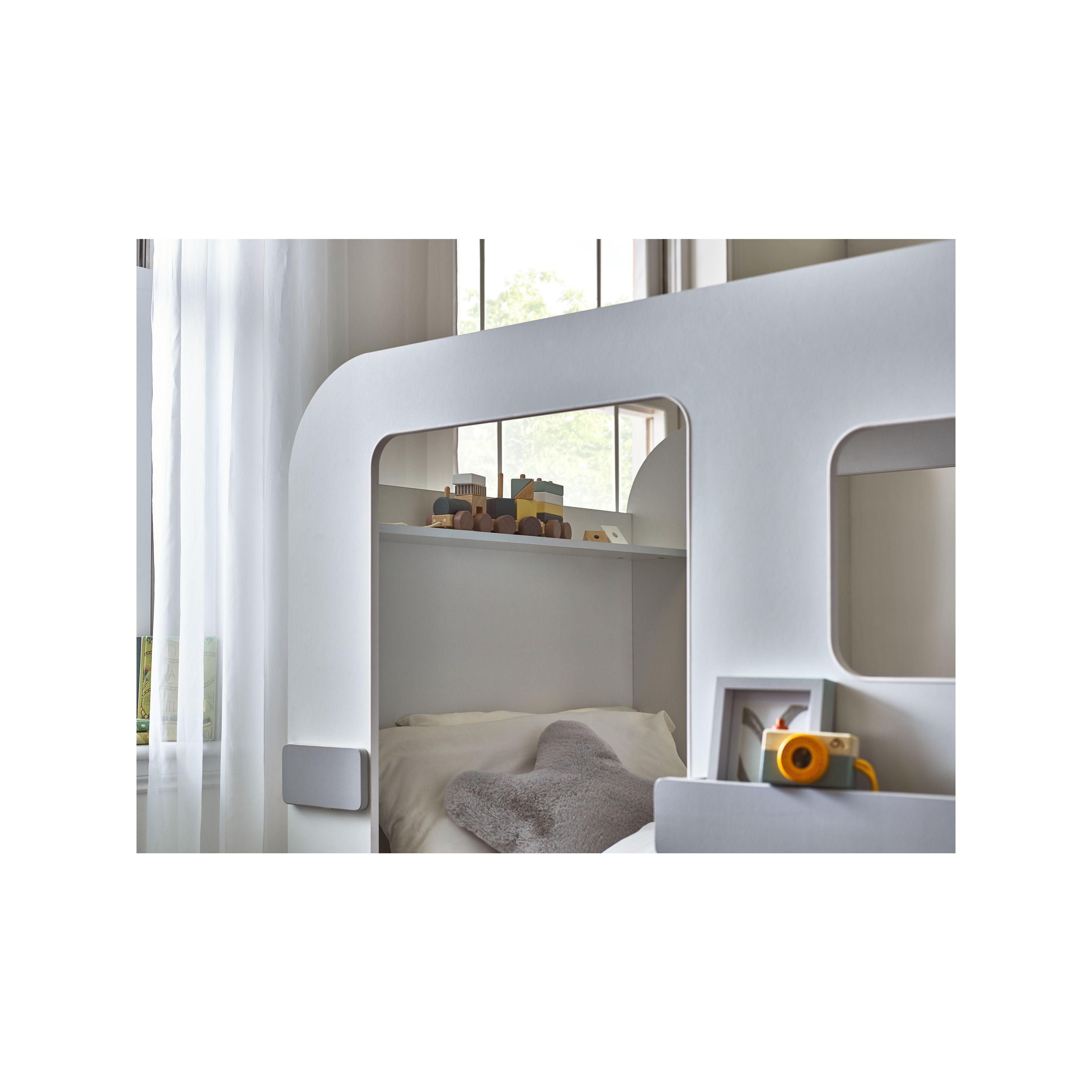 Tourer Caravan Bed Single 90cm - Vapor Grey and White TOU001