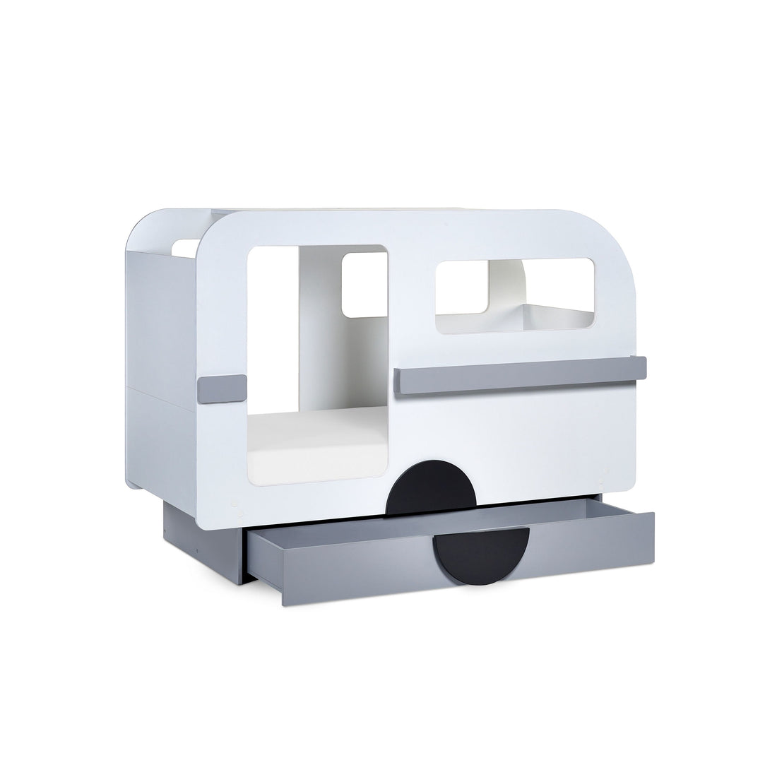 Tourer Caravan Bed Single 90cm - Vapor Grey and White TOU001