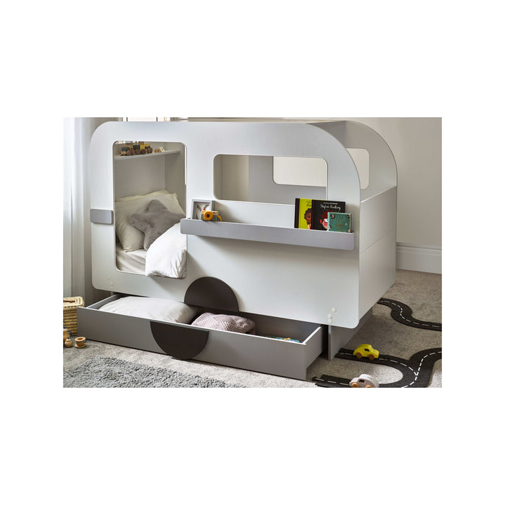 Tourer Caravan Bed Single 90cm - Vapor Grey and White TOU001
