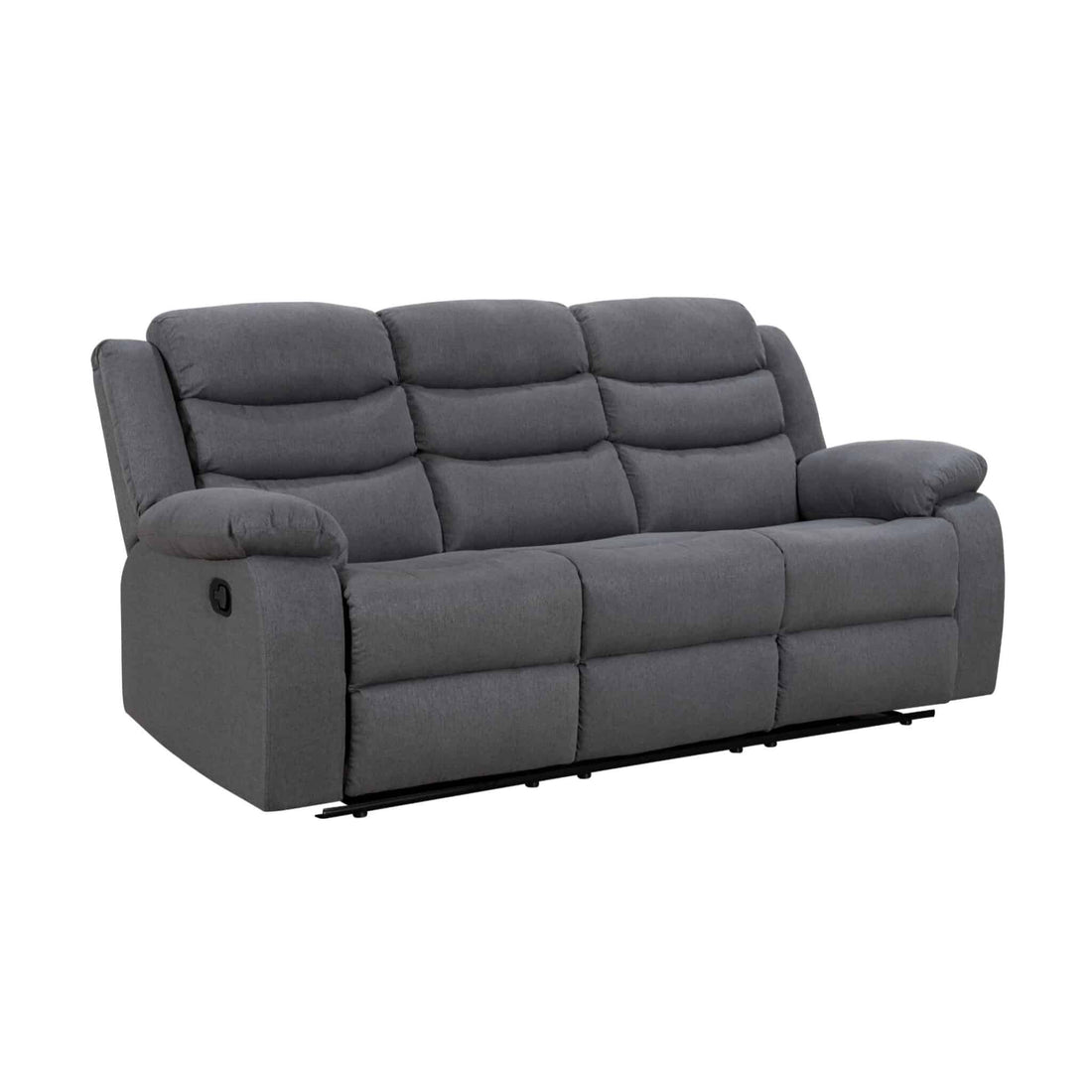 Turin Manual Recliner Fabric 3 Seater - Dark Grey  TURI3FAGRED - Havenheim Furniture