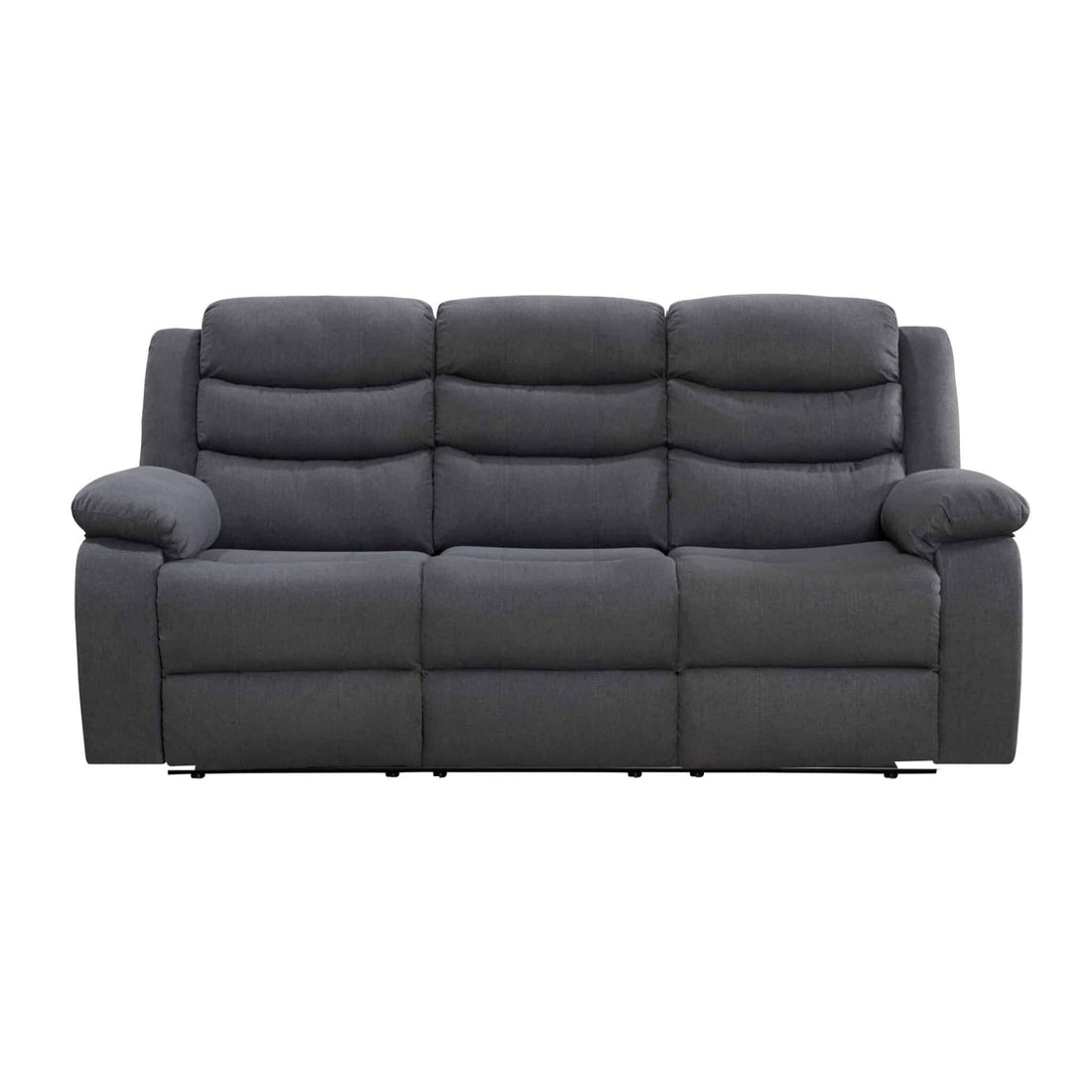 Turin Manual Recliner Fabric 3 Seater - Dark Grey  TURI3FAGRED - Havenheim Furniture