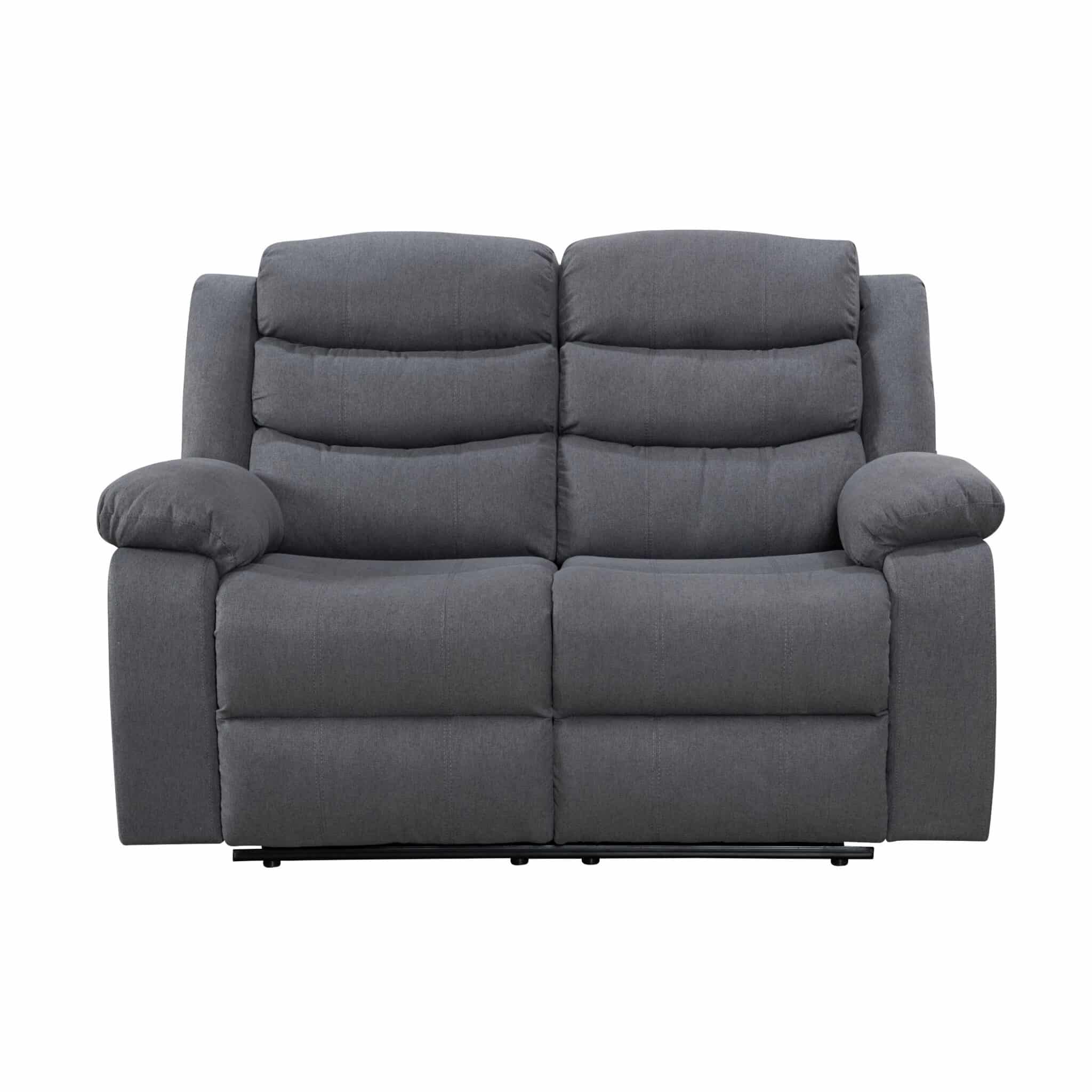 Turin Recliner Fabric 2 Seater Grey Dark TURI2FAGRED - Havenheim Furniture