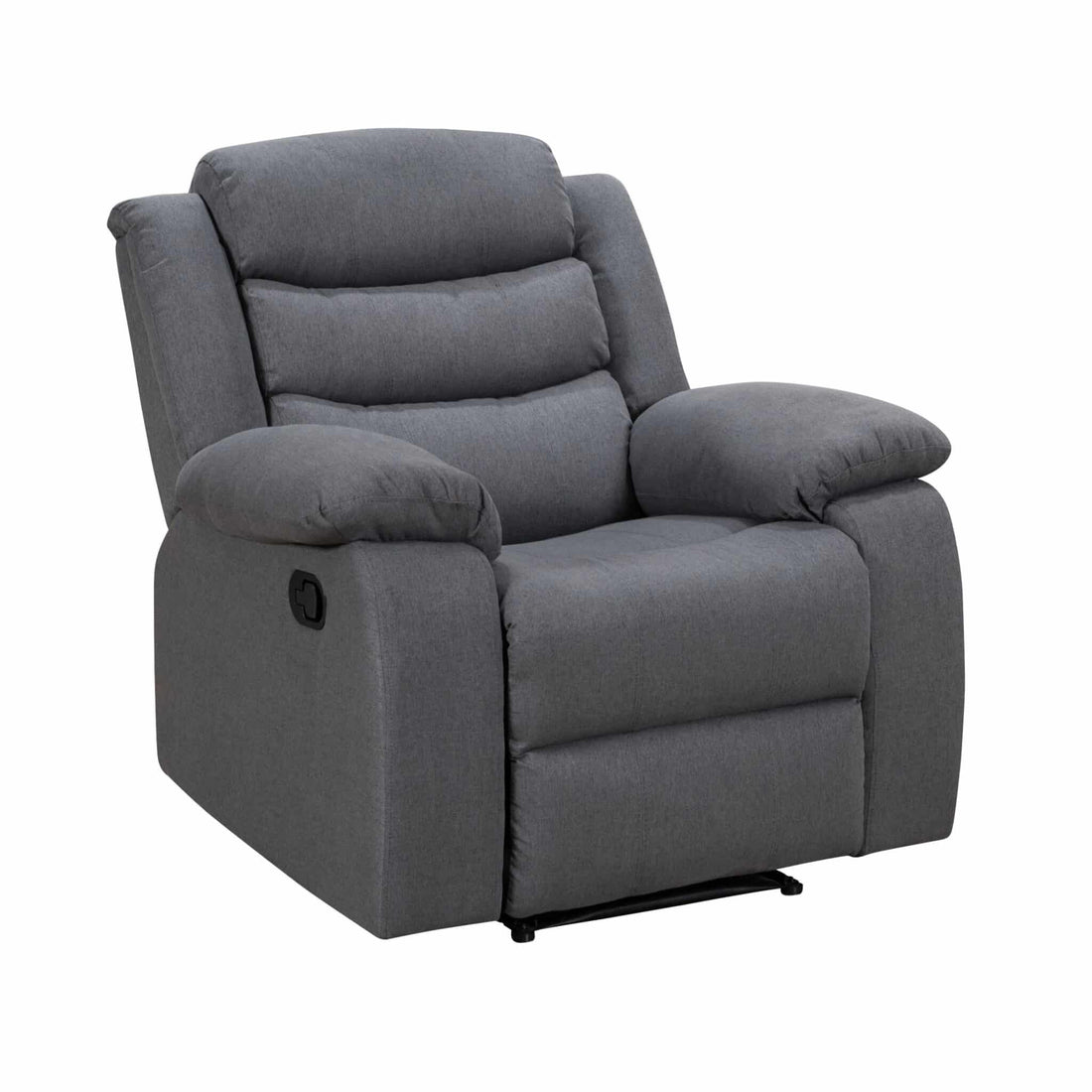 Turin Manual Recliner Fabric 1 Seater Grey Dark TURI1FAGRED - Havenheim Furniture