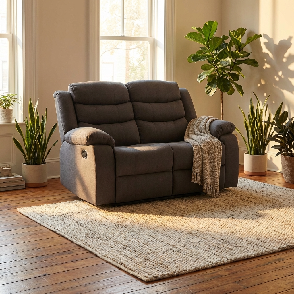 Turin Recliner Fabric 2 Seater Grey Dark TURI2FAGRED - Havenheim Furniture