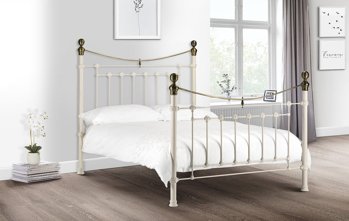 Victoria Stone White Bed 150cm King  VIC003 - Havenheim Furniture